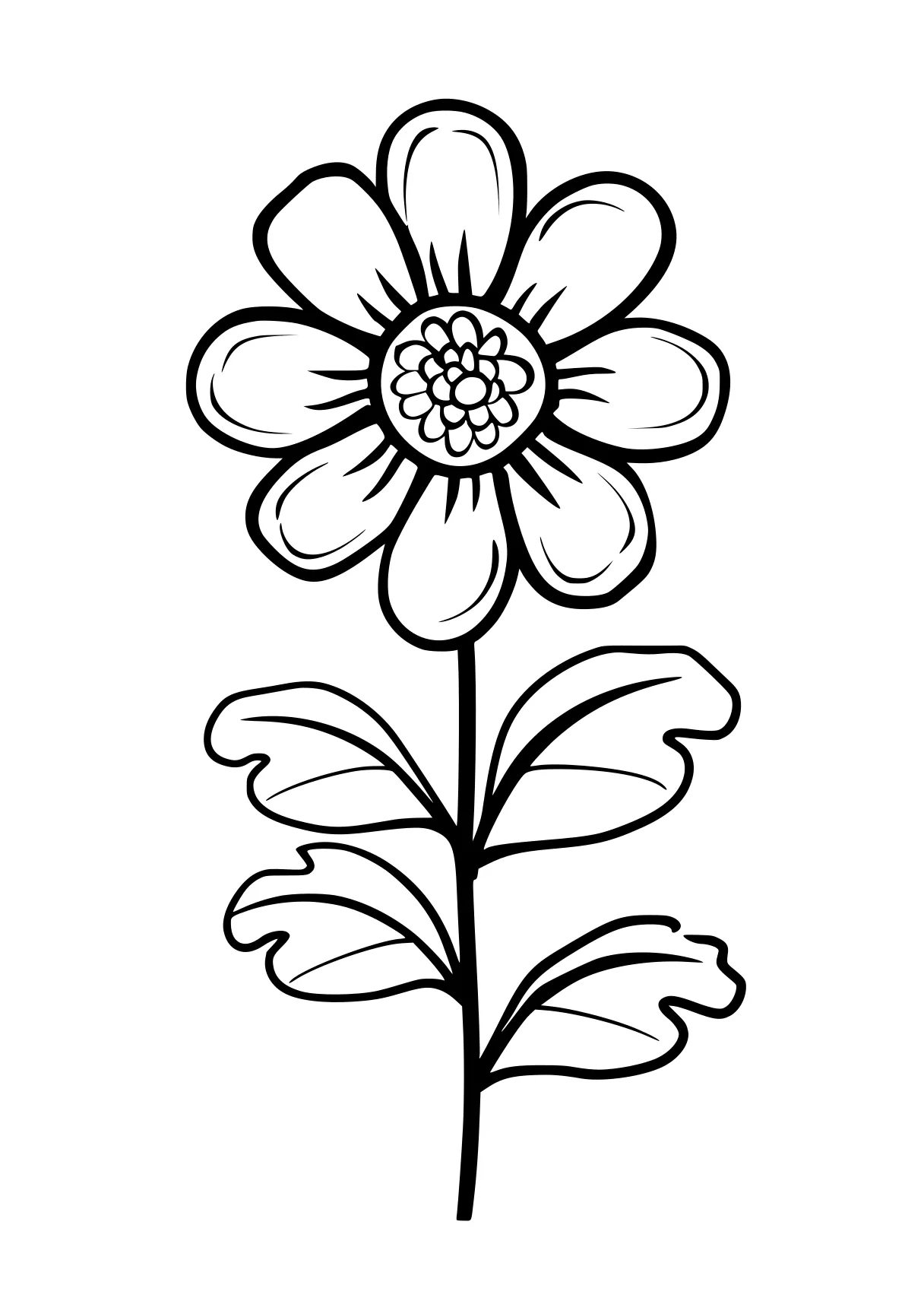 easy coloring pages flower, flowers, daisy, free page downloads