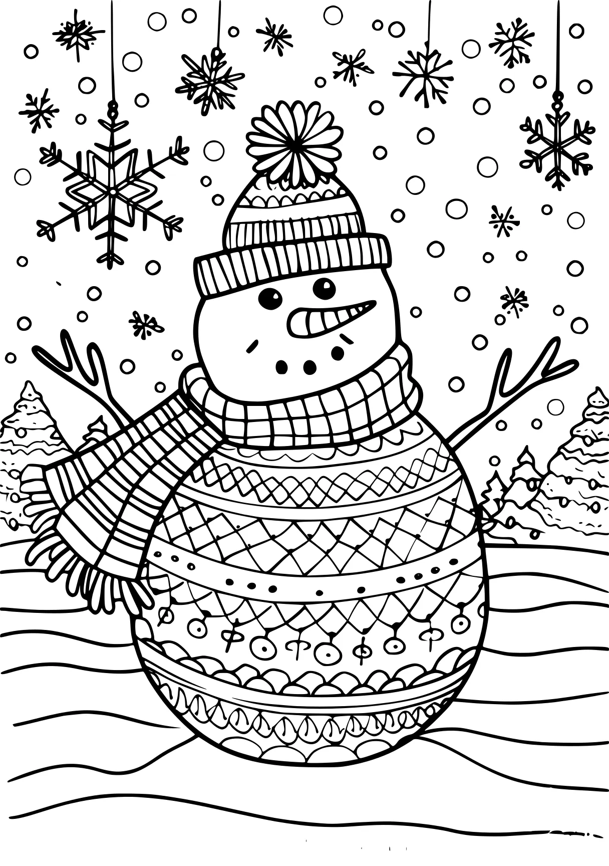 winter coloring snowman, zentangle, winter, free page downloads