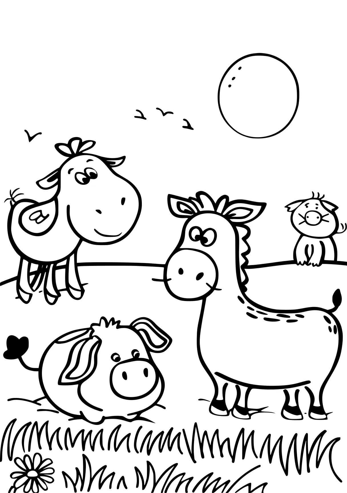 animals on the farm coloring pages peppa, sheep, molang, oddbods, free page downloads