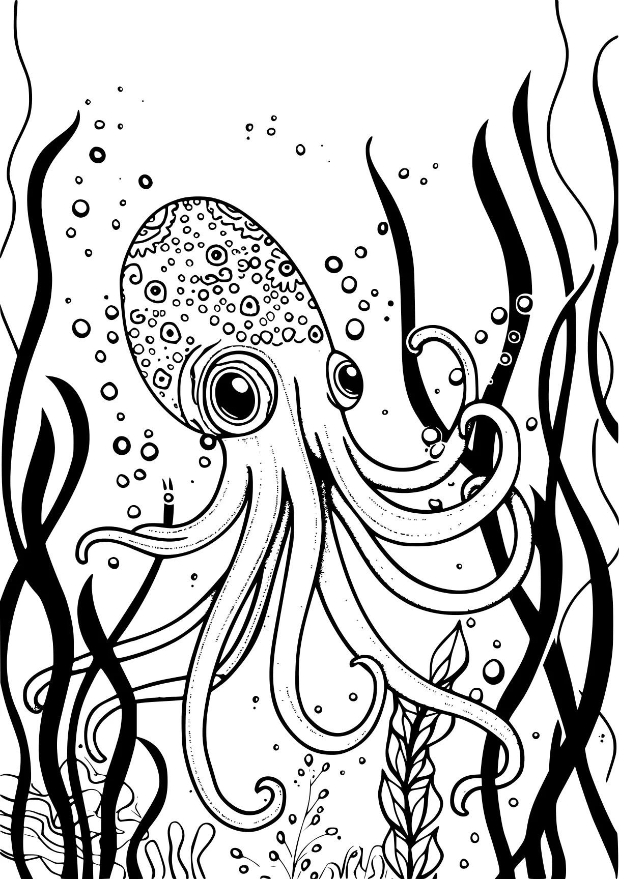 sea creature coloring page octopus, jellyfish, zentangle, siren, creature, free downloads