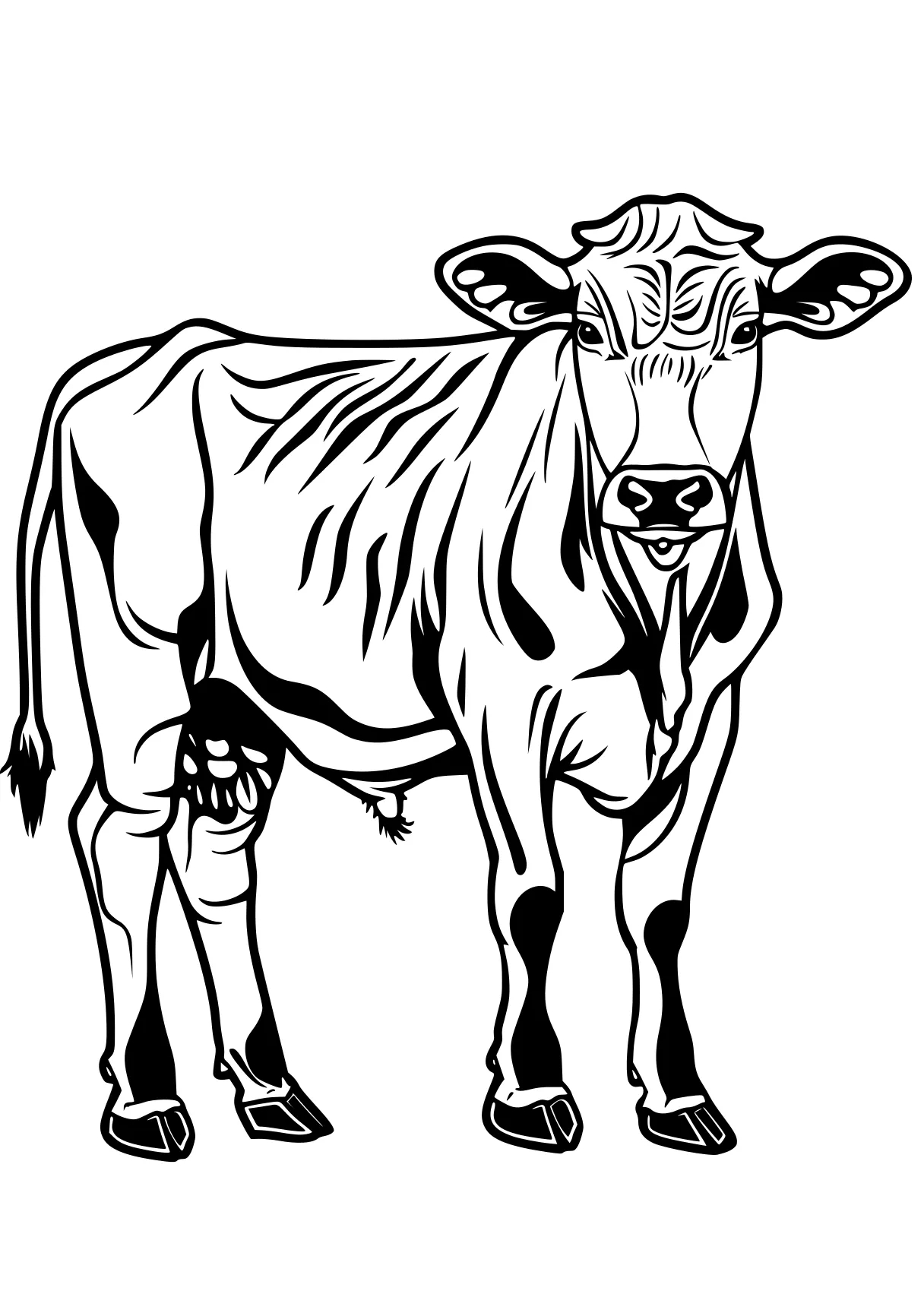 cow coloring pages cow, buffalo, middle, animal, illustrator, free page downloads