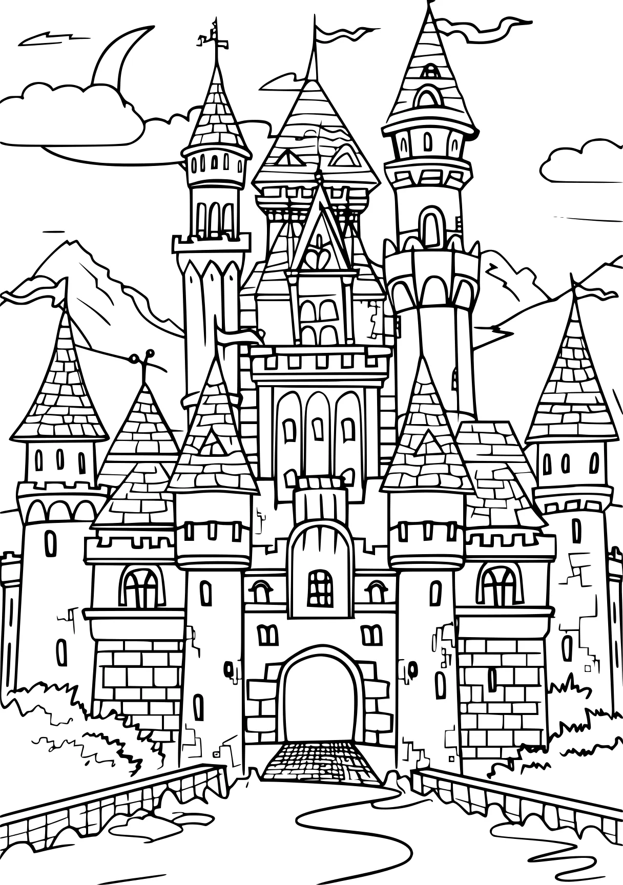 castle coloring page castle, palace, tower, free downloads