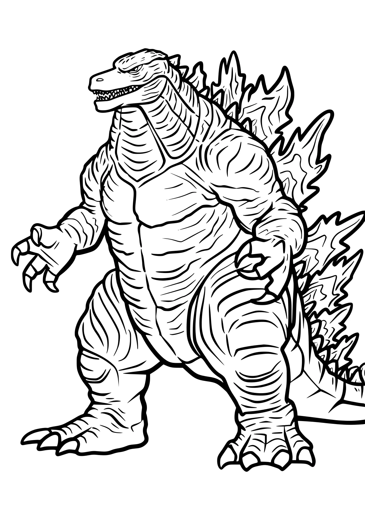 printable coloring sheets godzilla, mechagodzilla, iguana, ankylosaurus, trex, free page downloads