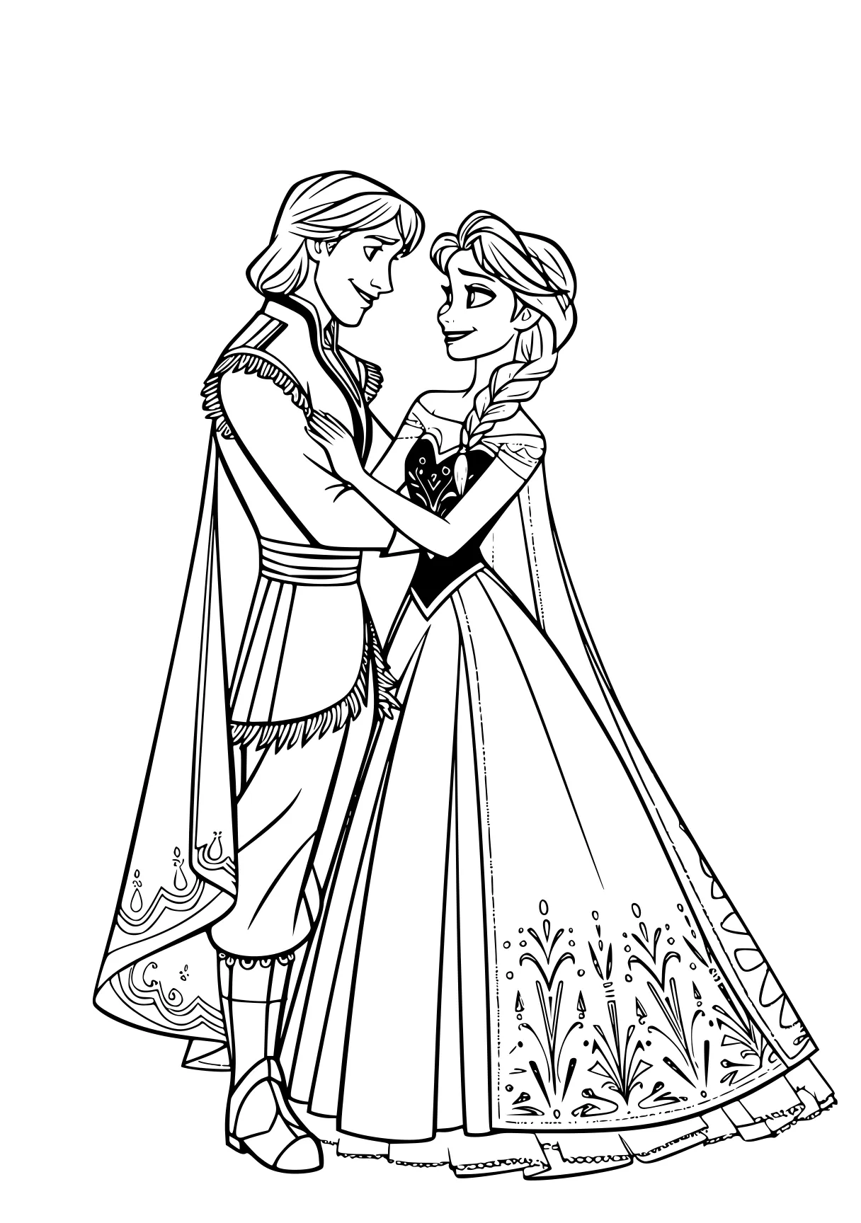 anna elsa coloring page tangled, wedding, marry, frozen, princess, free downloads