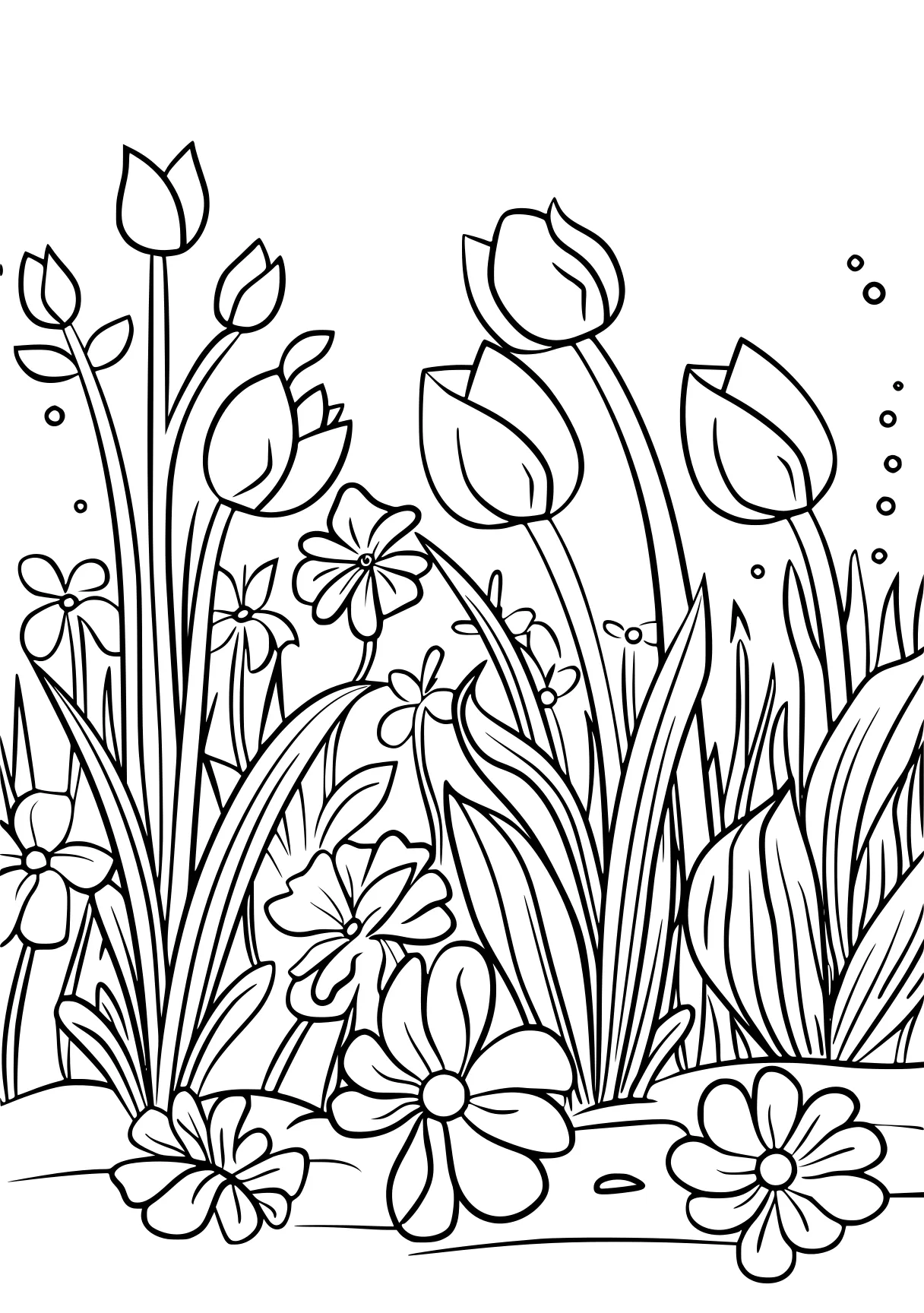 free coloring pages for kids, colouring, tulip, plants, page downloads