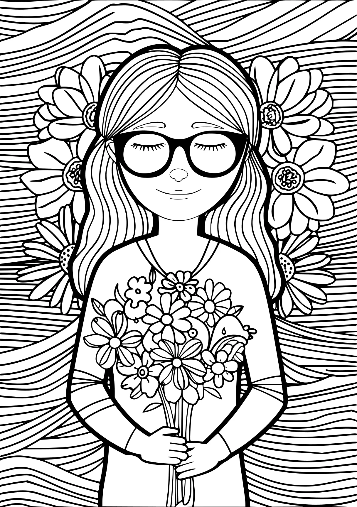 mother's day coloring pages, illustrator, floral, flowers, free page downloads