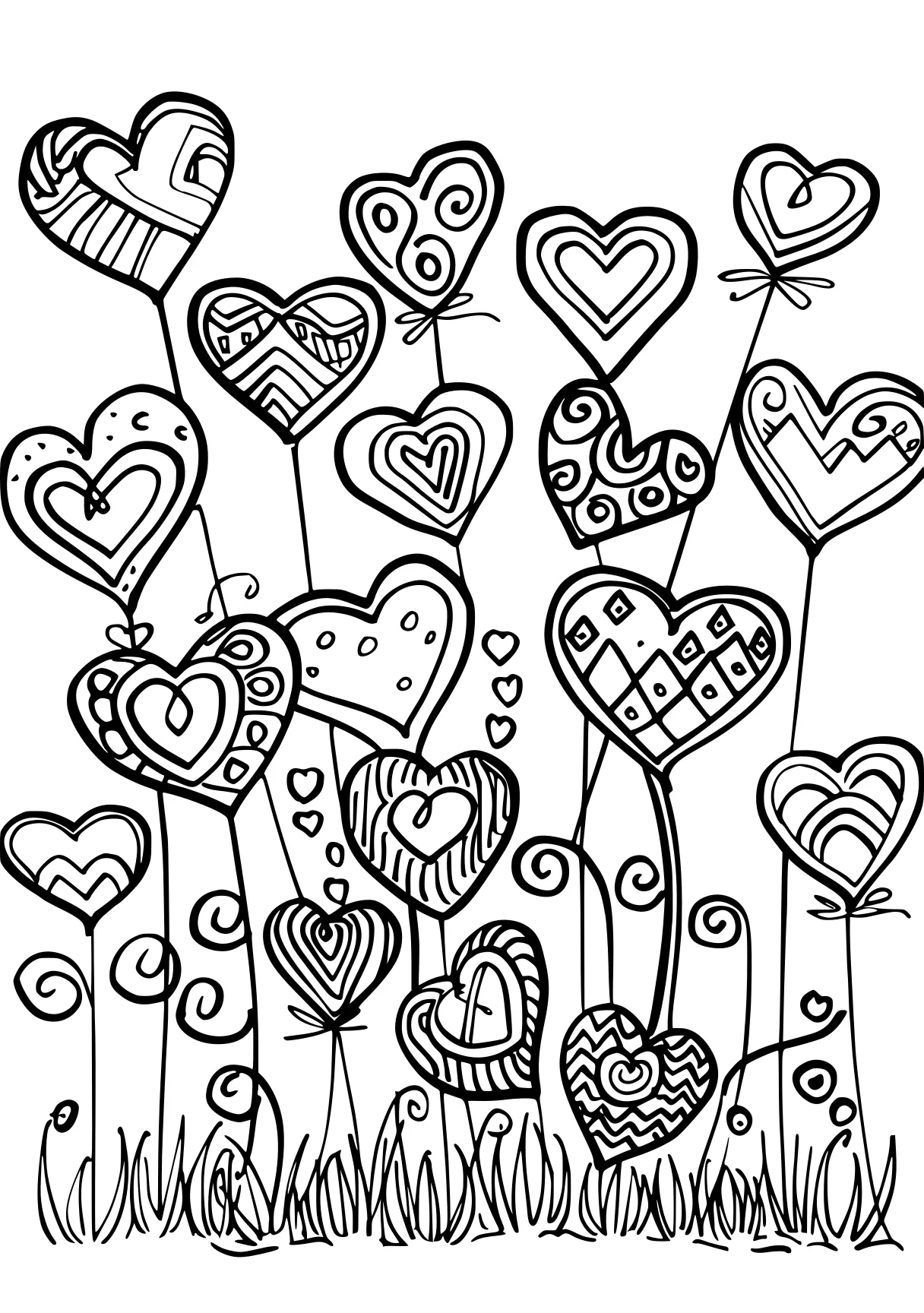 coloring pages printable zentangle, iheartcraftythings, heart, free page downloads