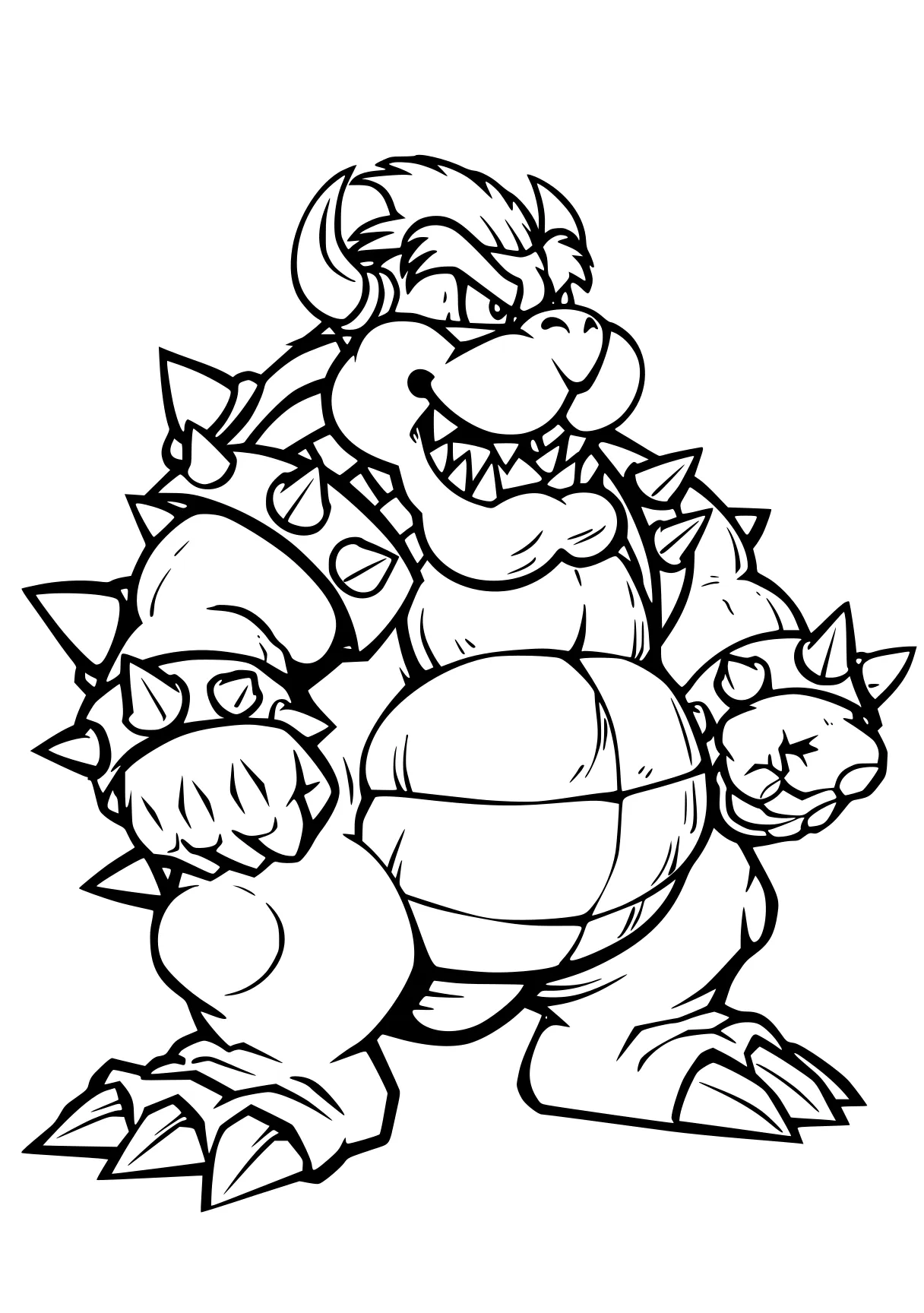 super mario coloring page bowser, mario, yoshi, kong, toad, free downloads