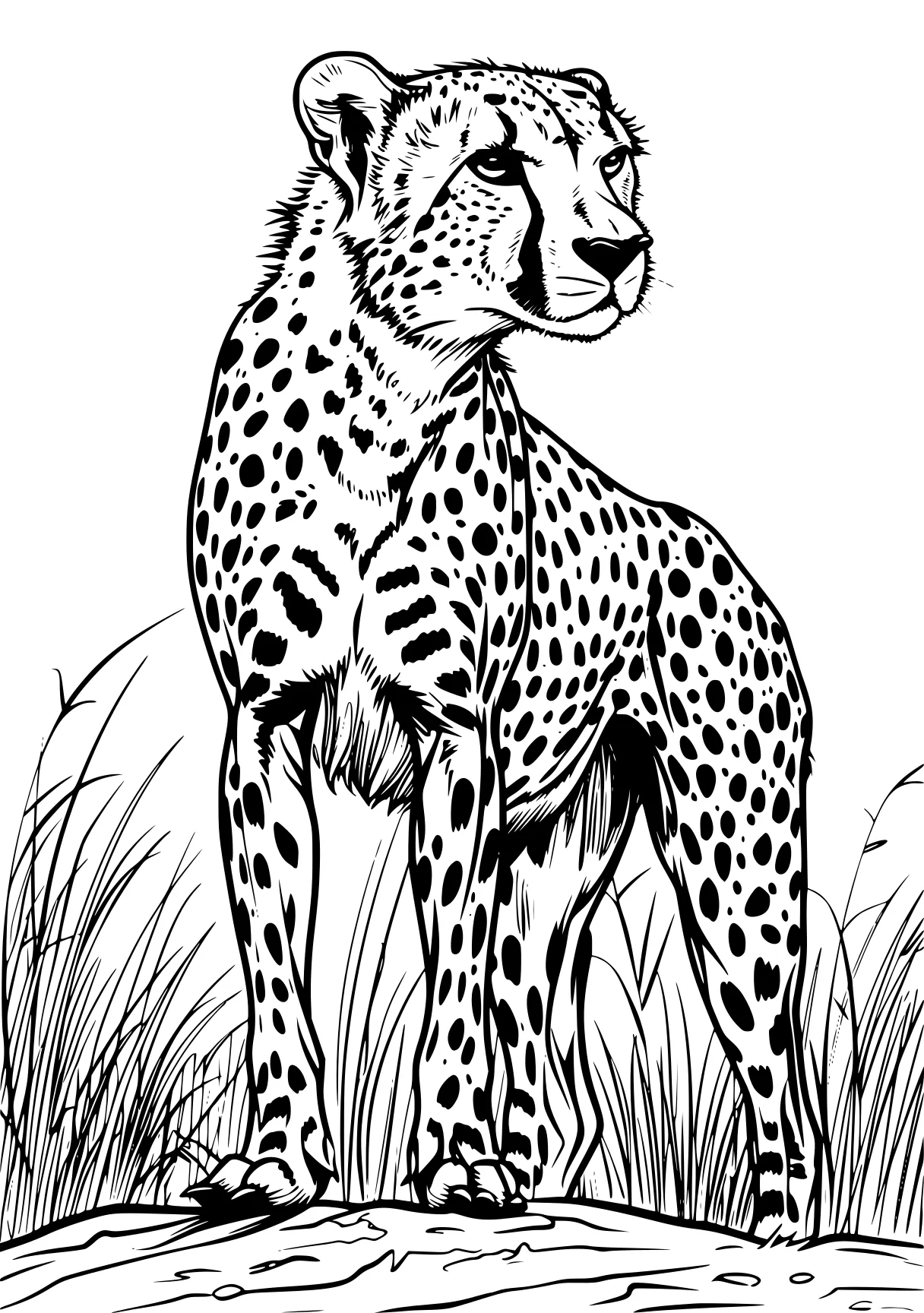 cheetah coloring page cheetah, leopard, jaguar, panther, safari, free downloads