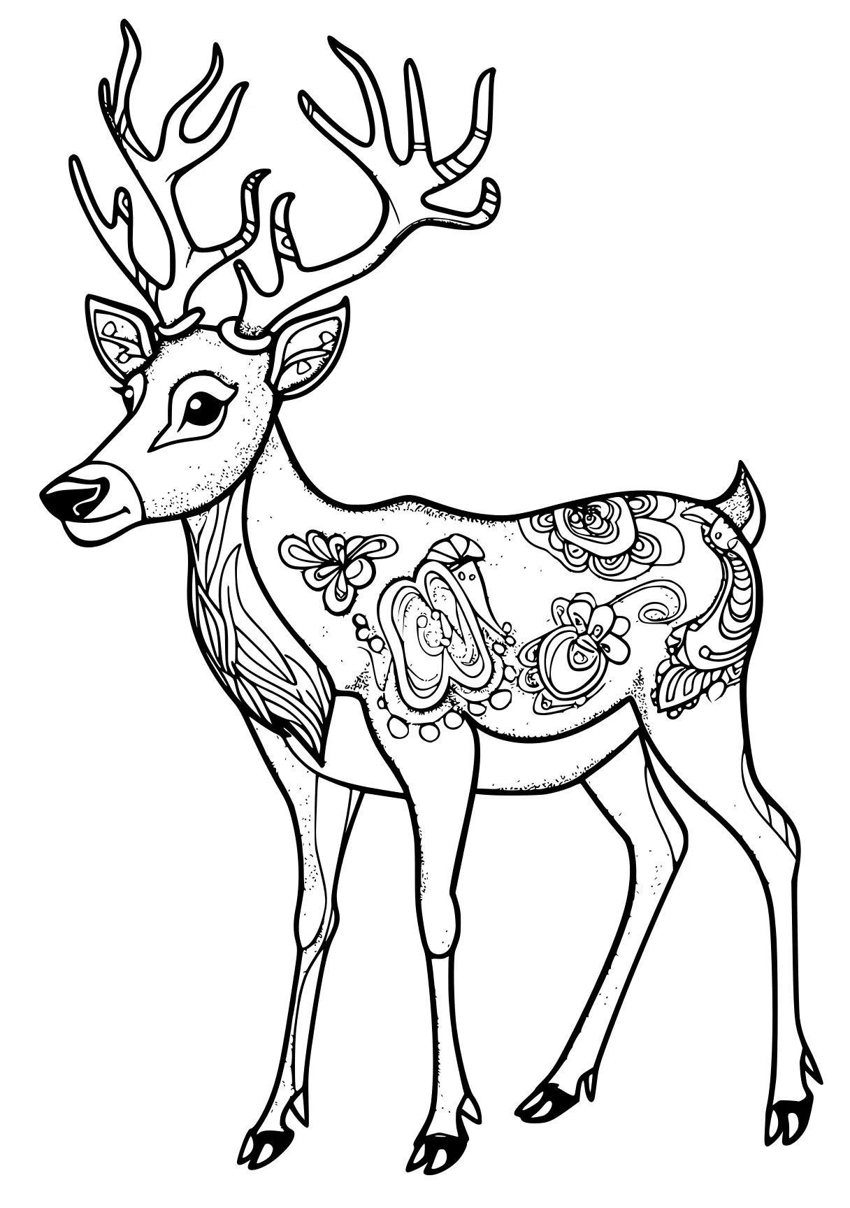 reindeer coloring page deer, bambi, rudolph, reindeer, free downloads