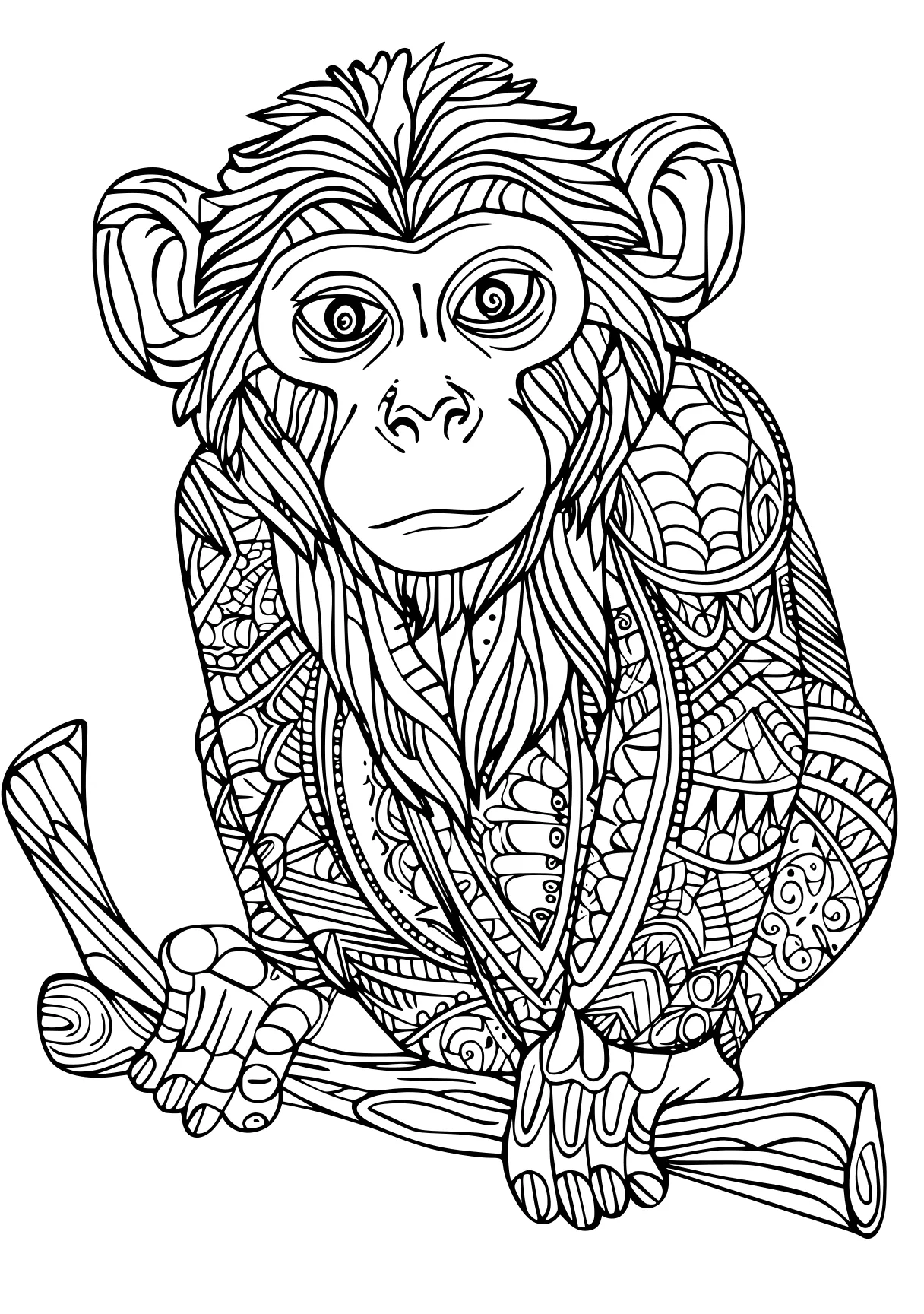 coloring sheets for teens monkey, gorilla, illustrator, free page downloads