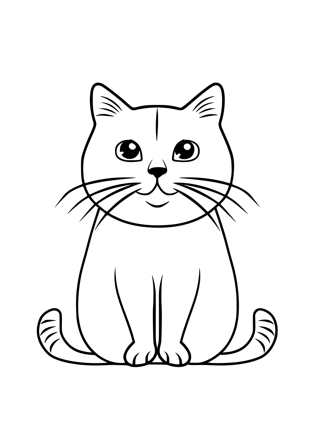 online coloring pages cat, pet, illustrator, free page downloads