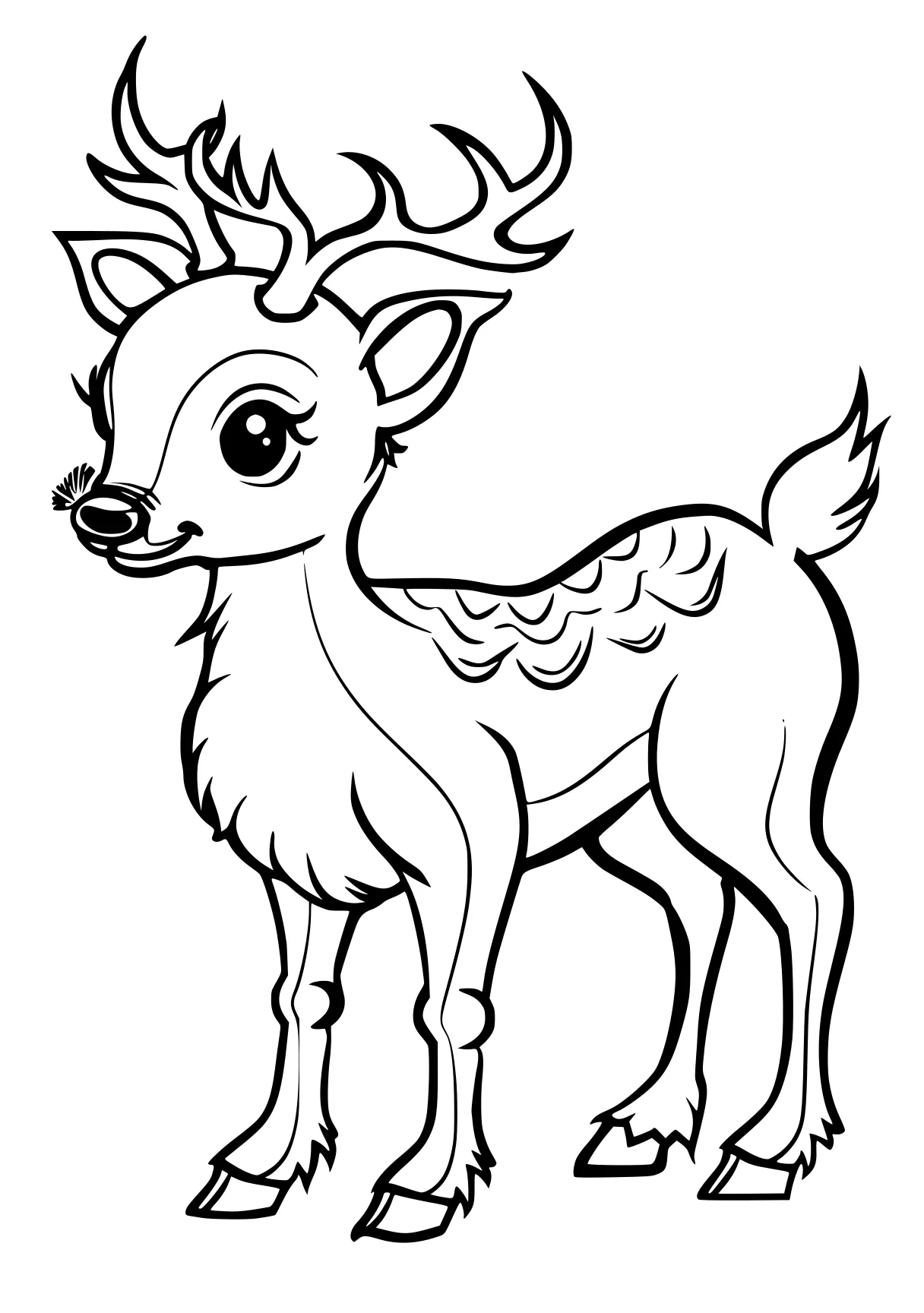 rudolph coloring page deer, reindeer, rudolph, bambi, moose, free downloads