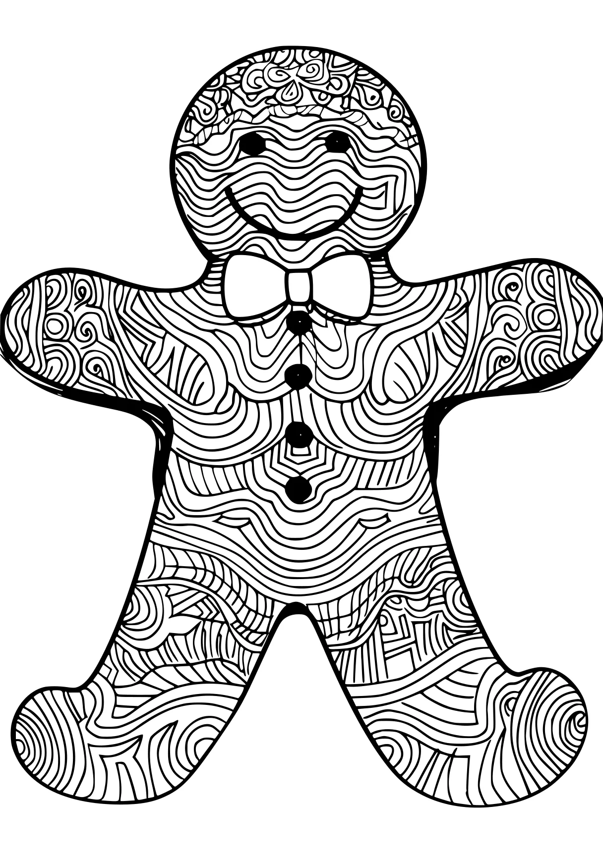 gingerbread man coloring page zentangle, spiroglyphics, bear, free downloads