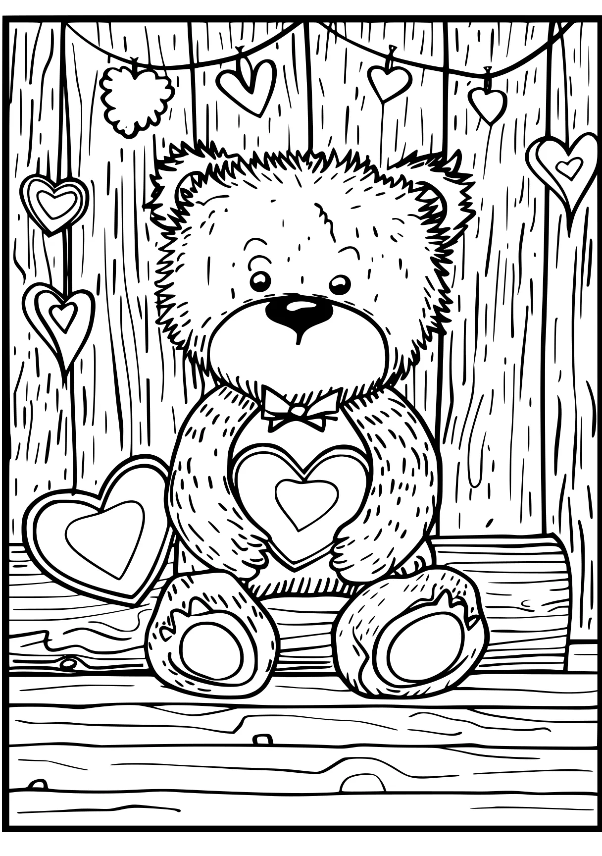 valentines coloring pages, teddy, bear, hedgehog, free page downloads