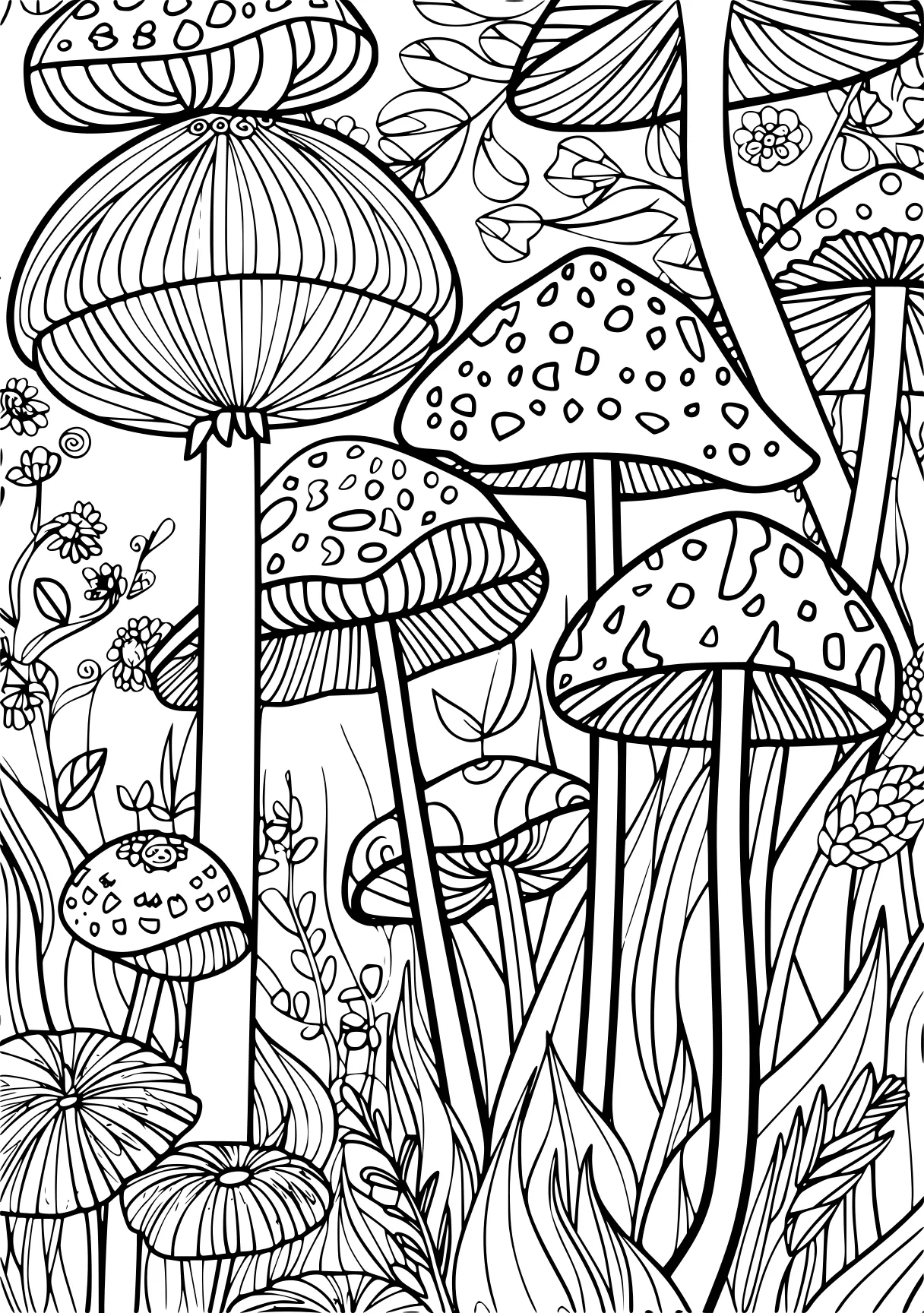 color by number sheets, colouring, mushroom, illustrator, free coloring page downloads