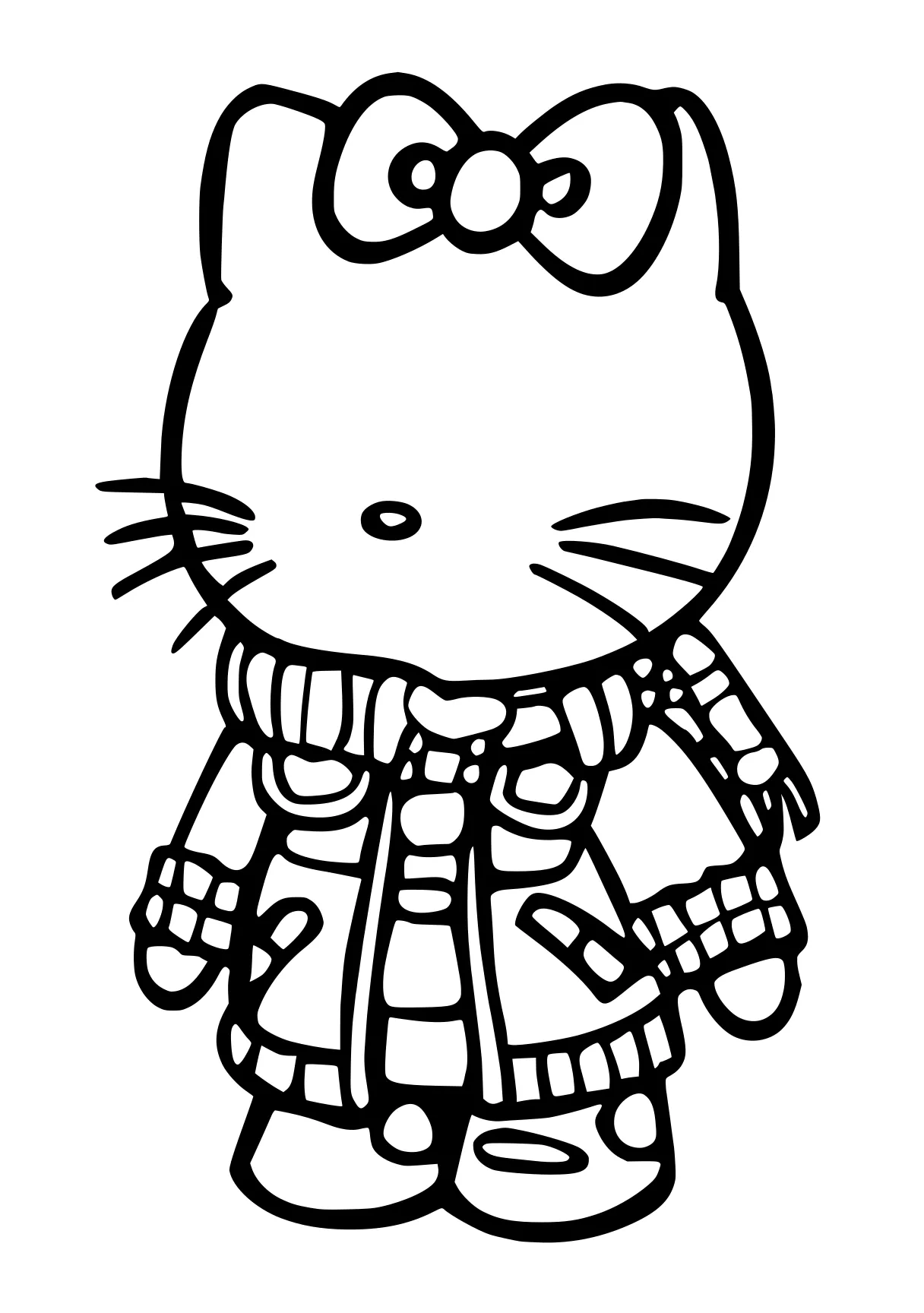 coloring pages hello kitty kitty, sanrio, unikitty, sweater, mitten, free page downloads