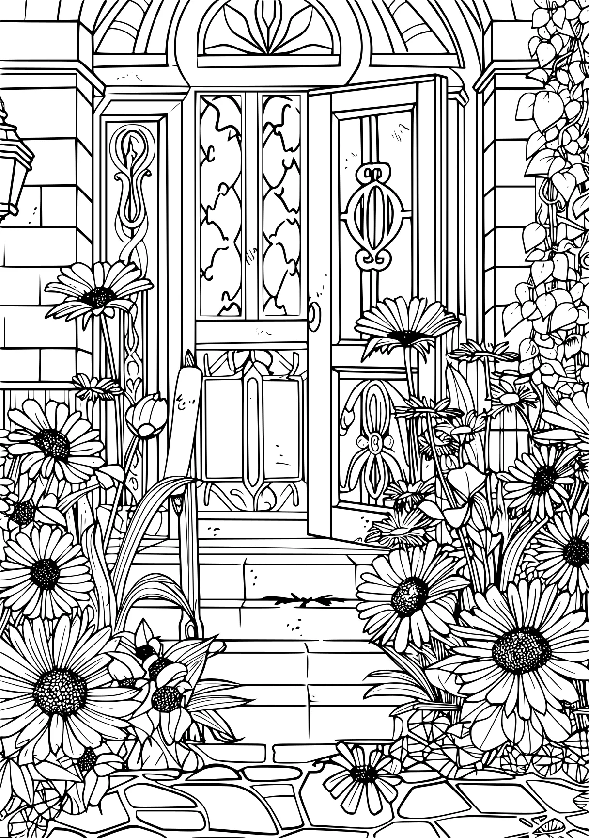 amazon coloring books for adults, doors, intricate, zentangle, free page downloads