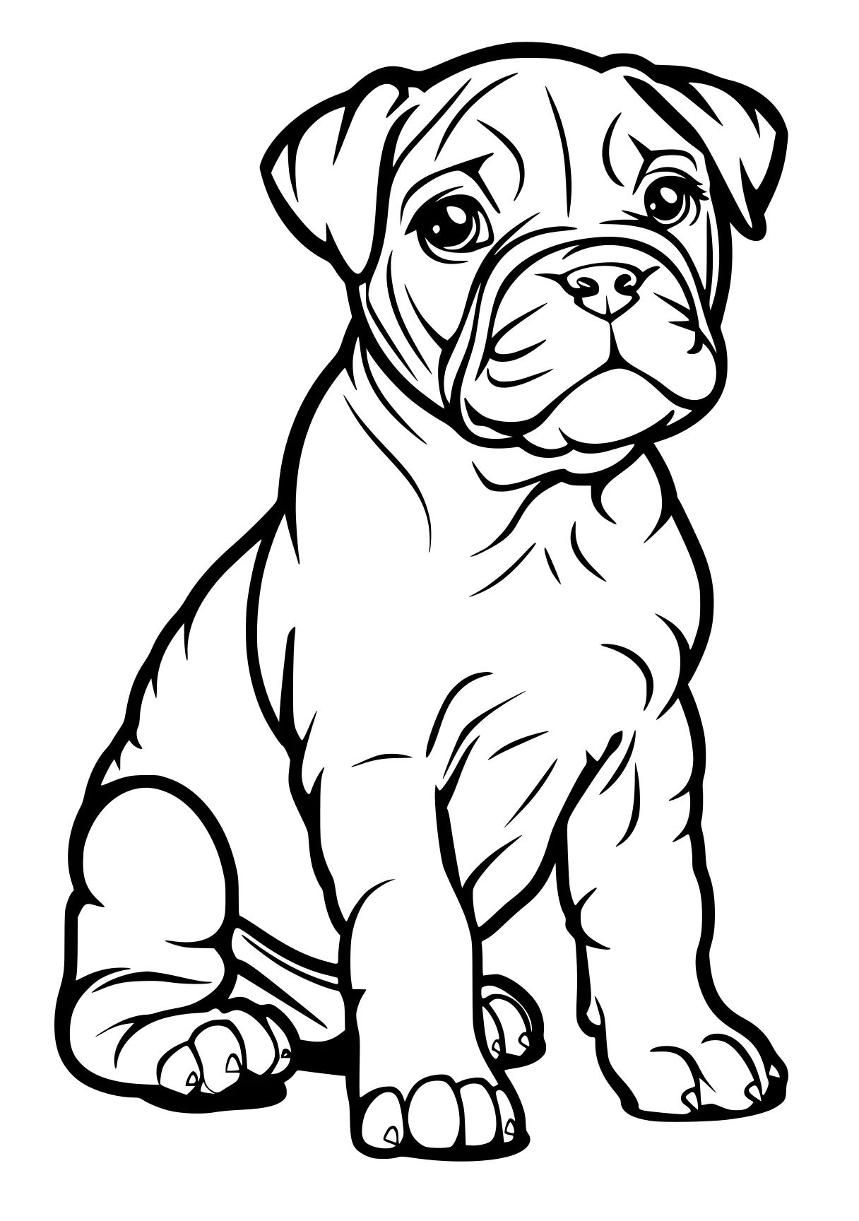 puppy coloring sheet bulldog, pug, puppy, illustrator, pitbull, free page downloads