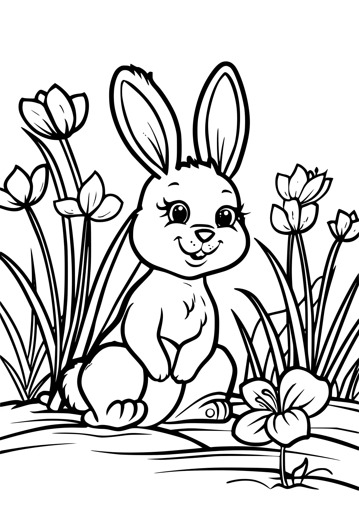 spring time coloring pages bunny, rabbit, illustrator, free page downloads