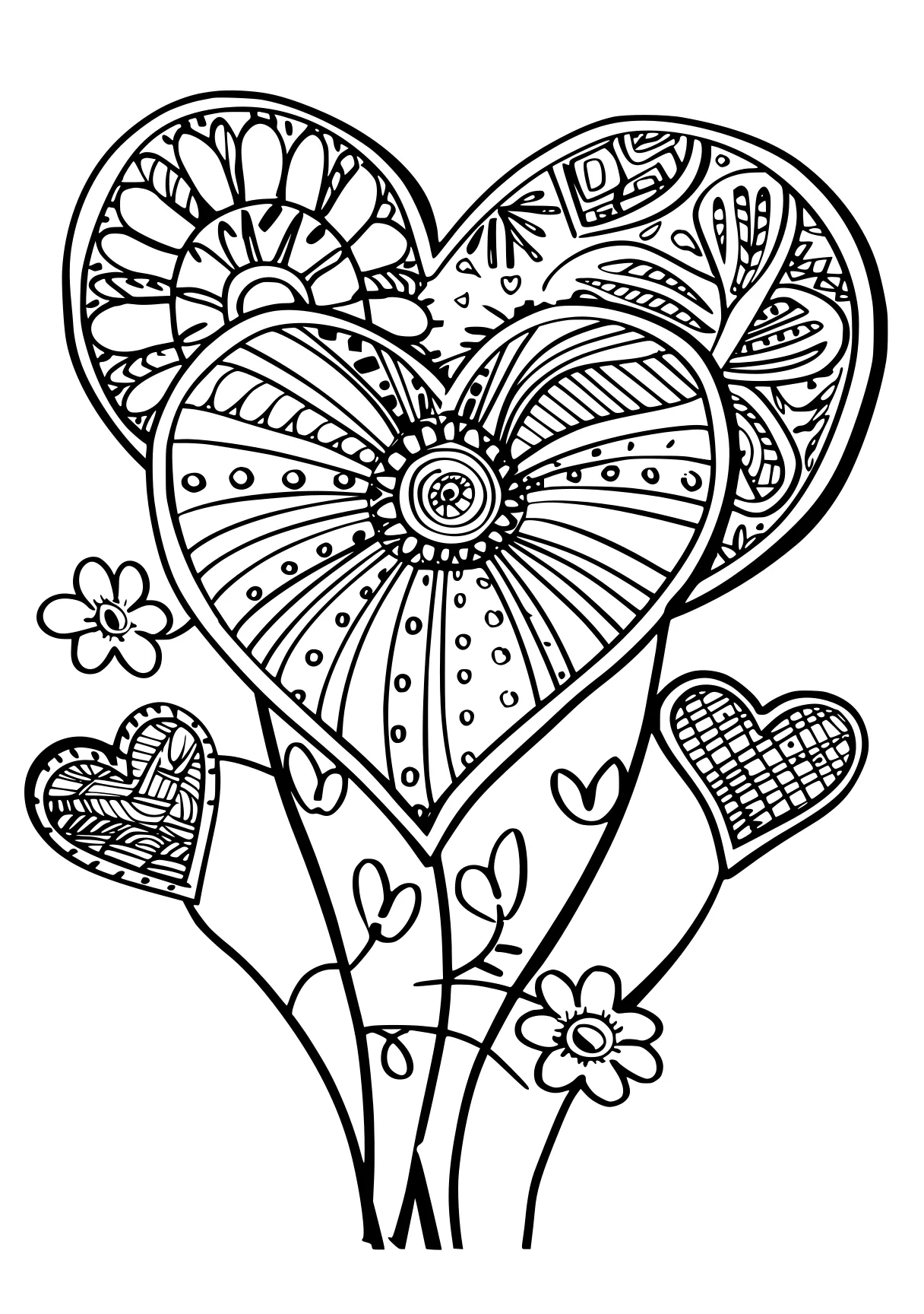 free coloring pages valentines day zentangle, heart, printables, page downloads