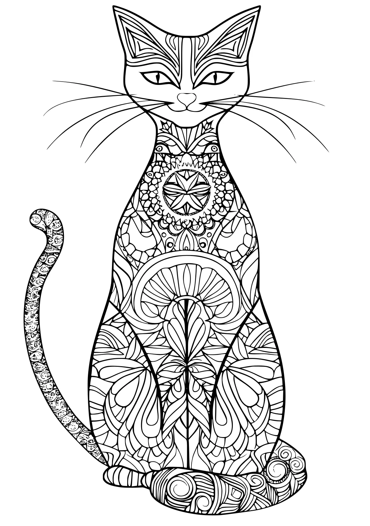 cat coloring pages printable, cat, caticorn, zentangle, free page downloads