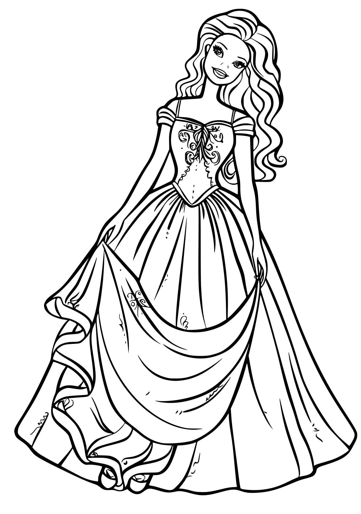 barbie coloring sheet, ornament, rapunzel, lady, free page downloads