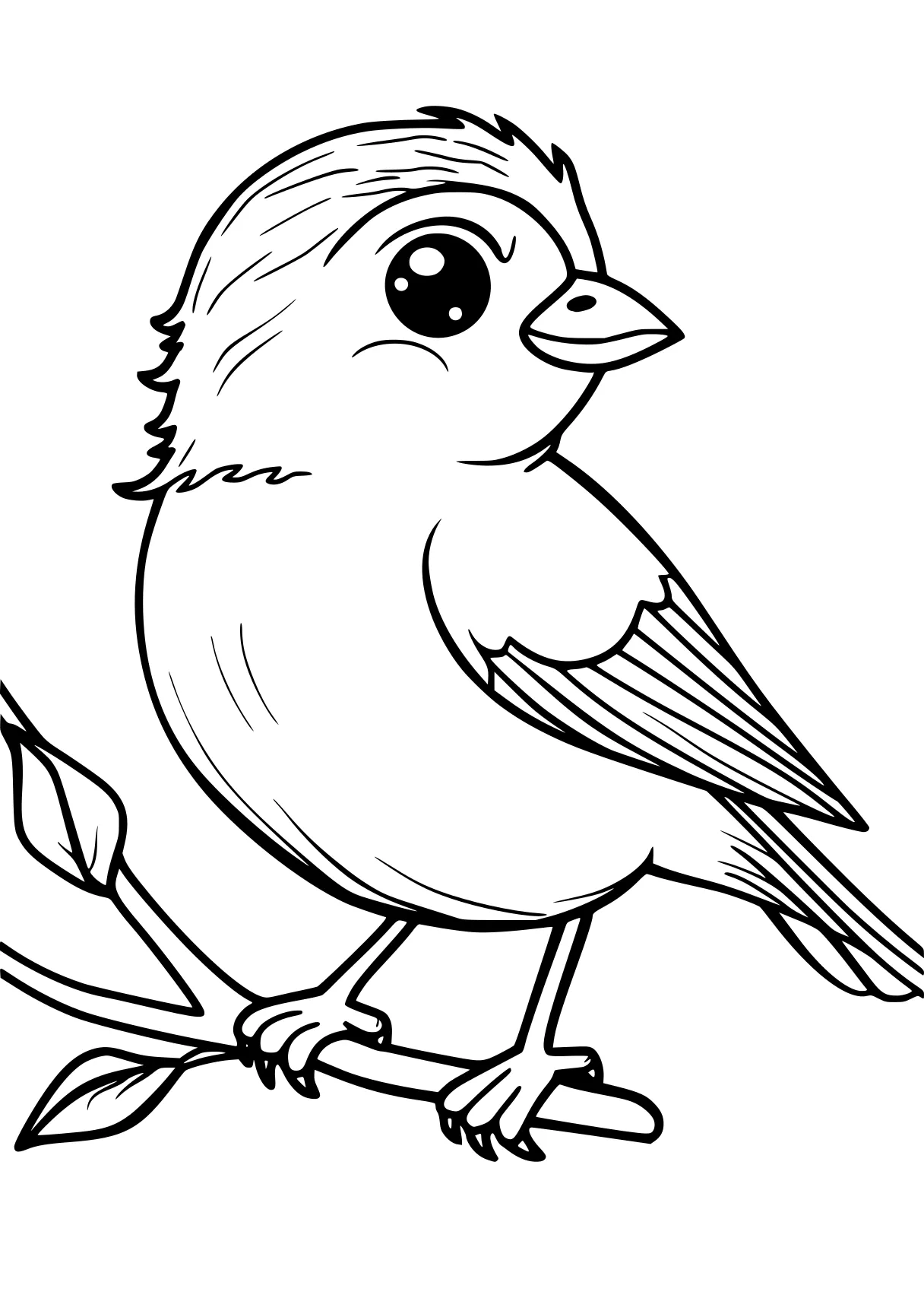 bird coloring pages printable, KIDS page for kids style of book, empty background, super thick black vector lines, and white, Black-and-white Bold Outlined Thick-lined Flat 2D, Simple, Clean, Cartoonish, Unfilled, Solid, Playful  shading shadow text fonts letters watermark words typography slogans strokes sketch signature gray grey dither dithering grayscale 70:99