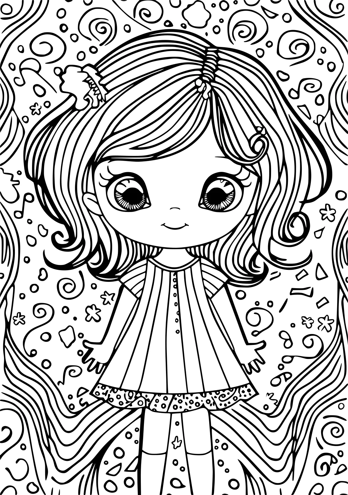 my melody coloring page, zentangle, printables, illustrator, free downloads