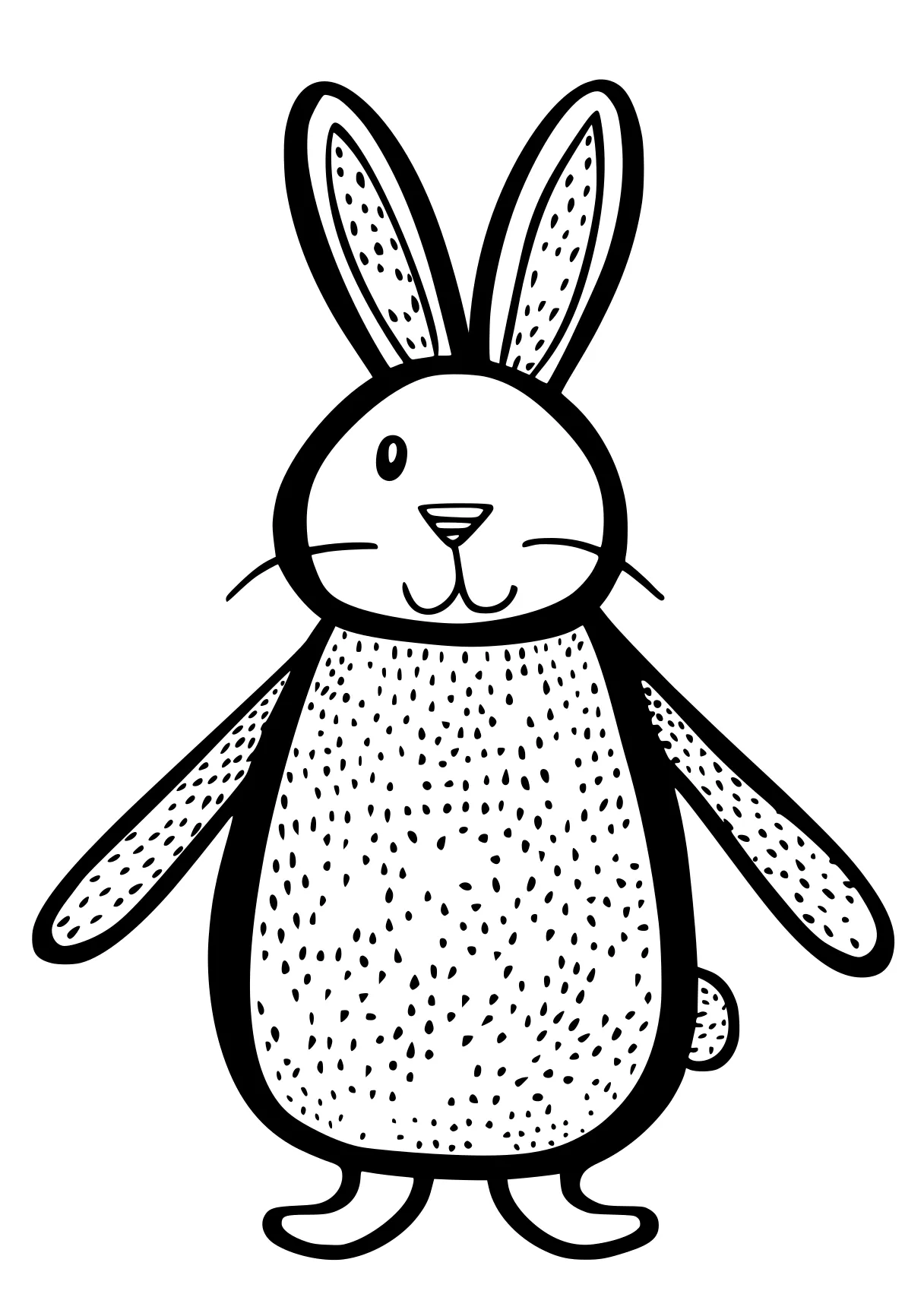 easy coloring pages rabbit, bunny, carrot, bunzo, bee, free page downloads