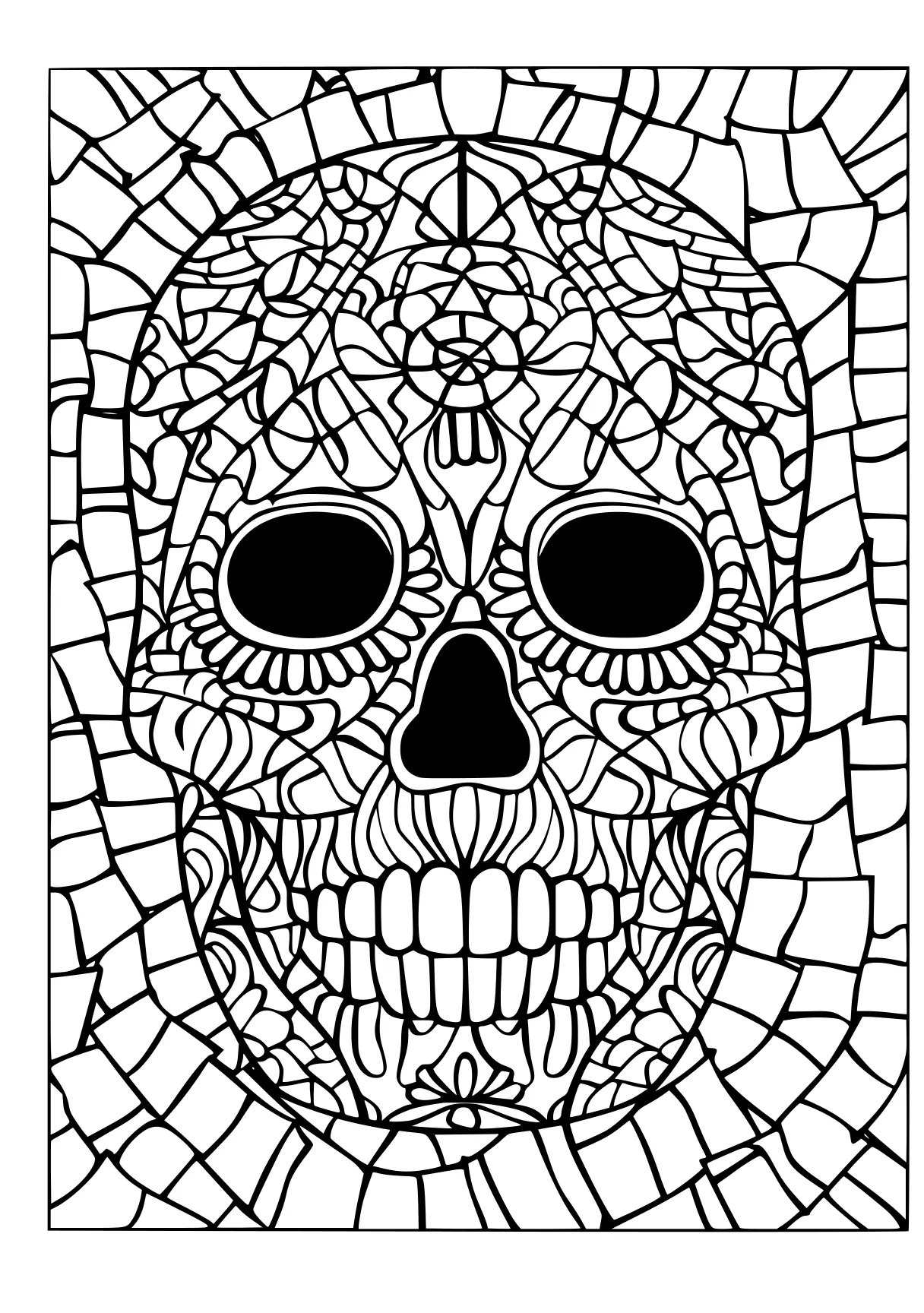 coloring pages pdf zentangle, skull, muertos, free page downloads