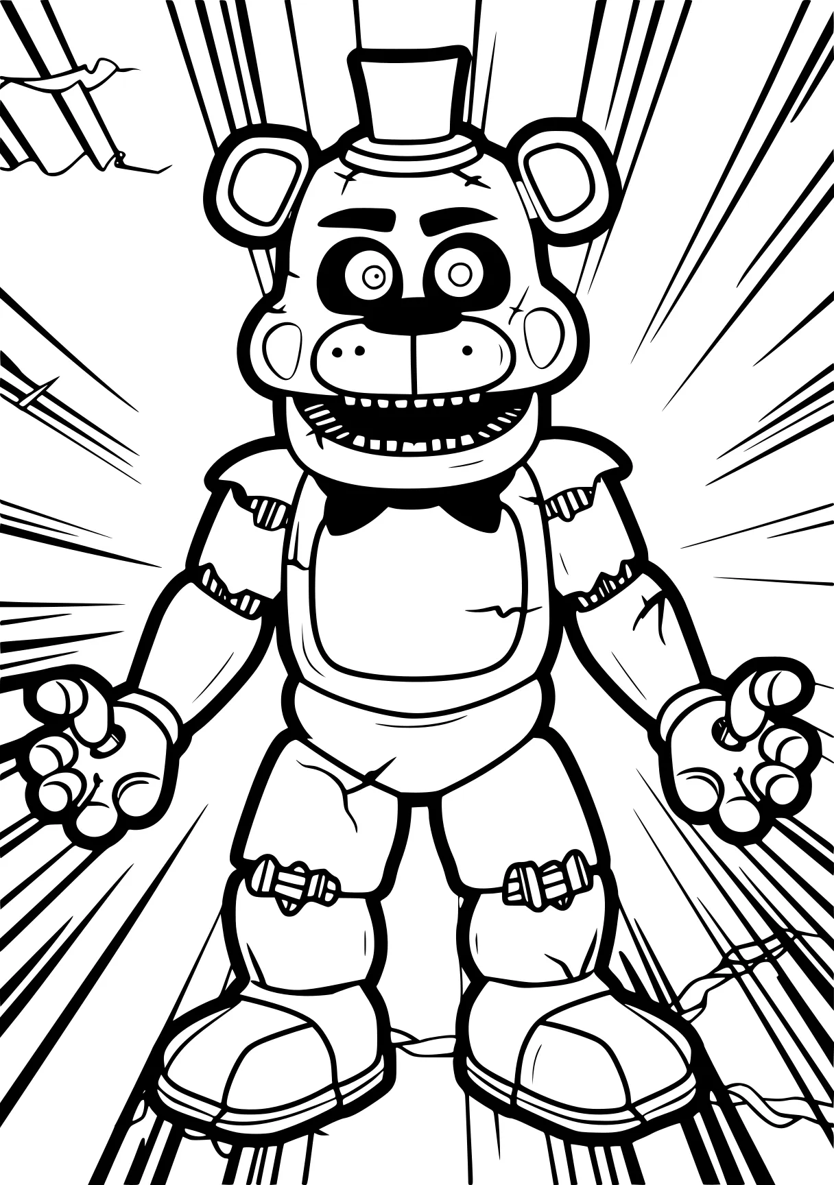 fnaf colouring pages fazbear, fnaf, toy, robot, zomboss, free coloring page downloads