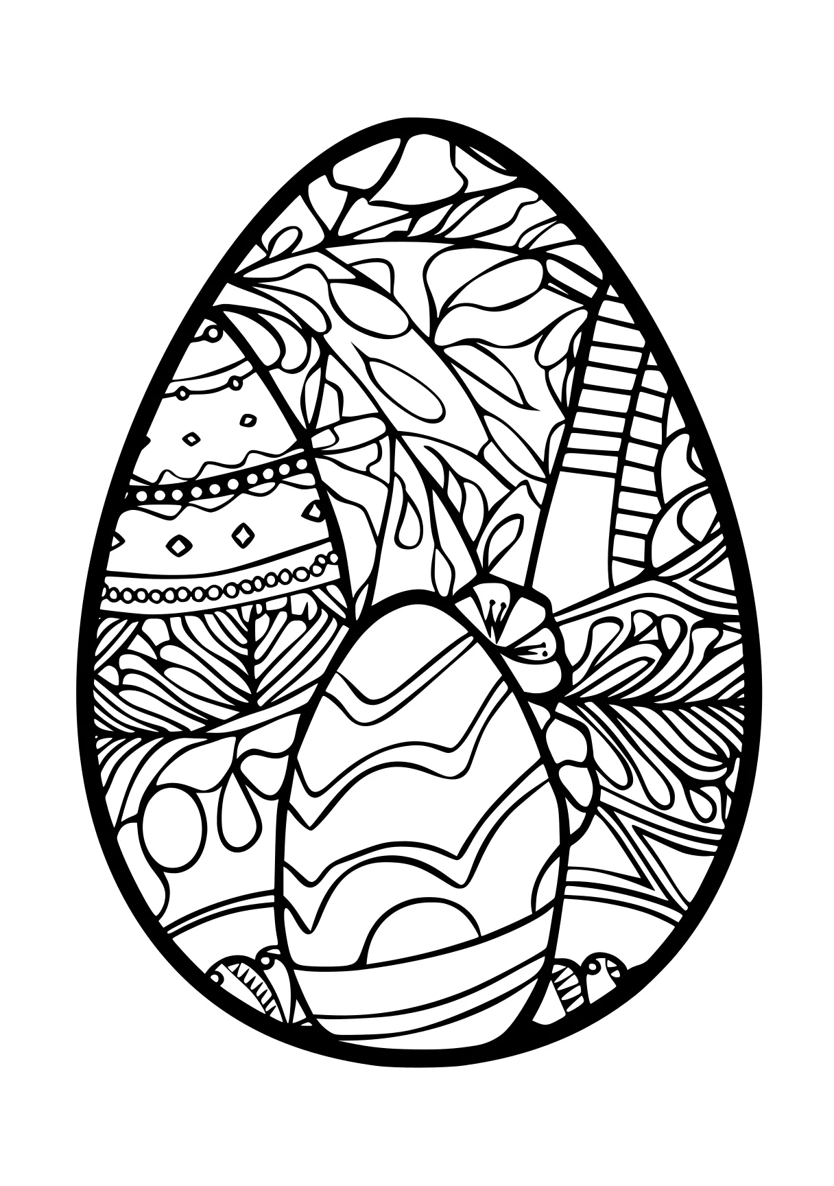 free coloring pages easter, zentangle, ornament, acorn, page downloads