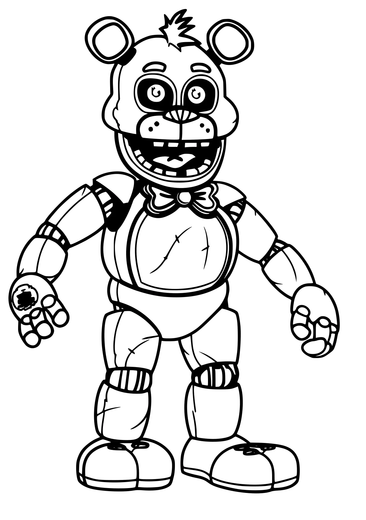 fnaf coloring page fnaf, fazbear, robot, chica, zomboss, free downloads