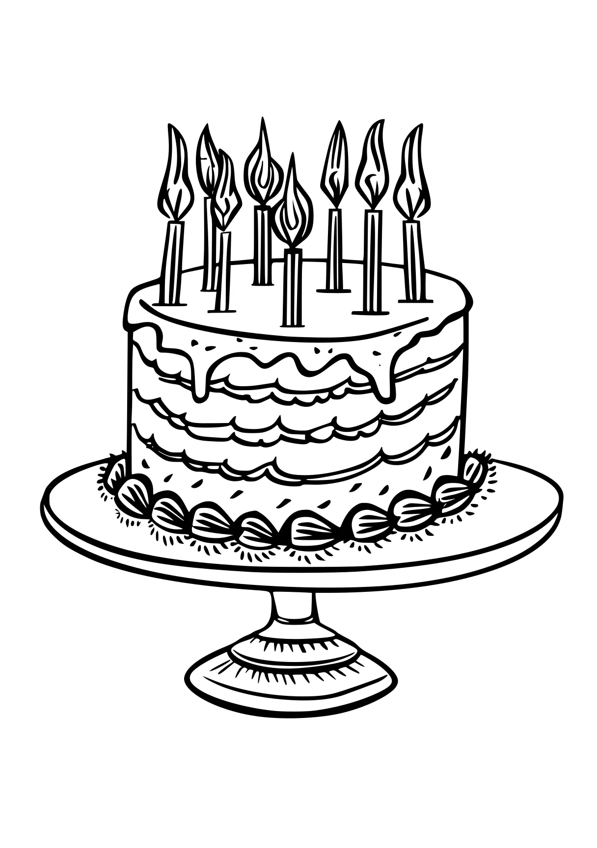 birthday cake coloring page cake, birthday, cupcake, free downloads