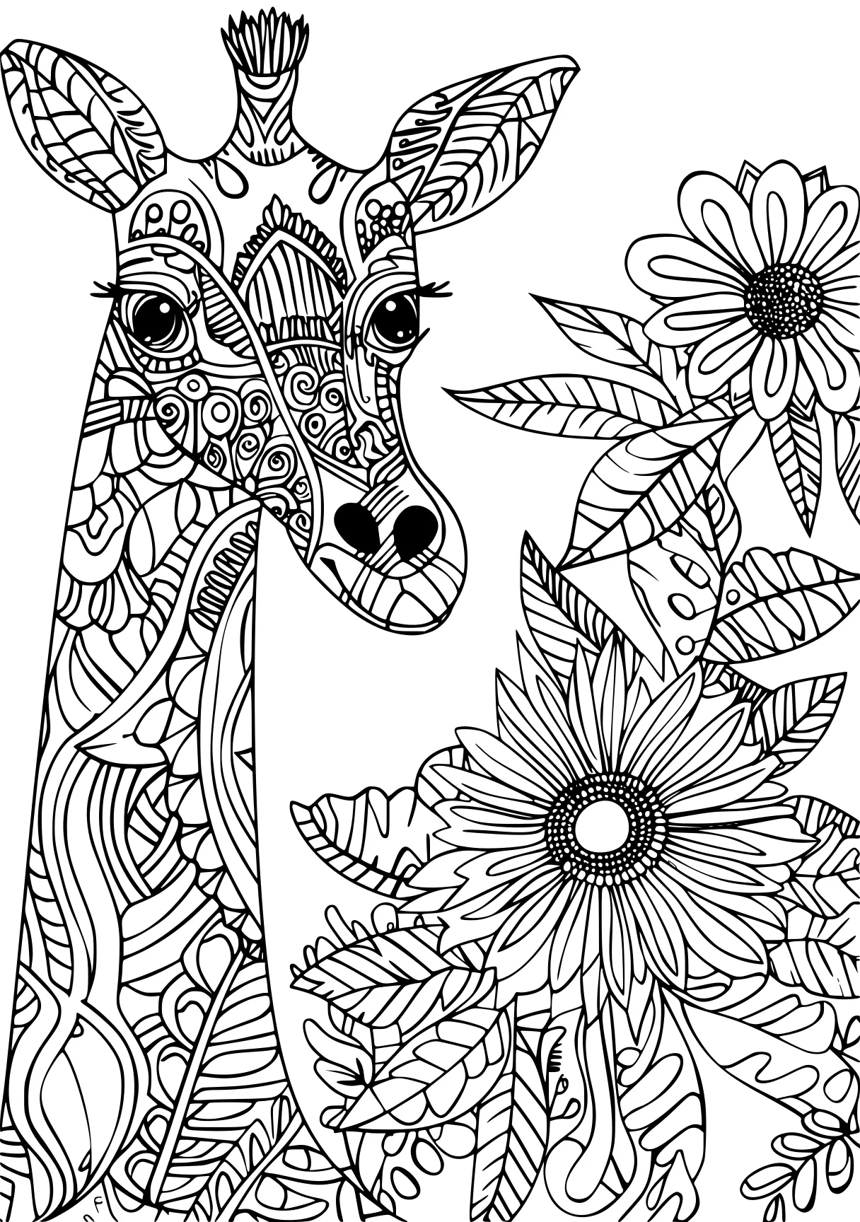 adult coloring books online zentangle, deer, giraffe, free page downloads