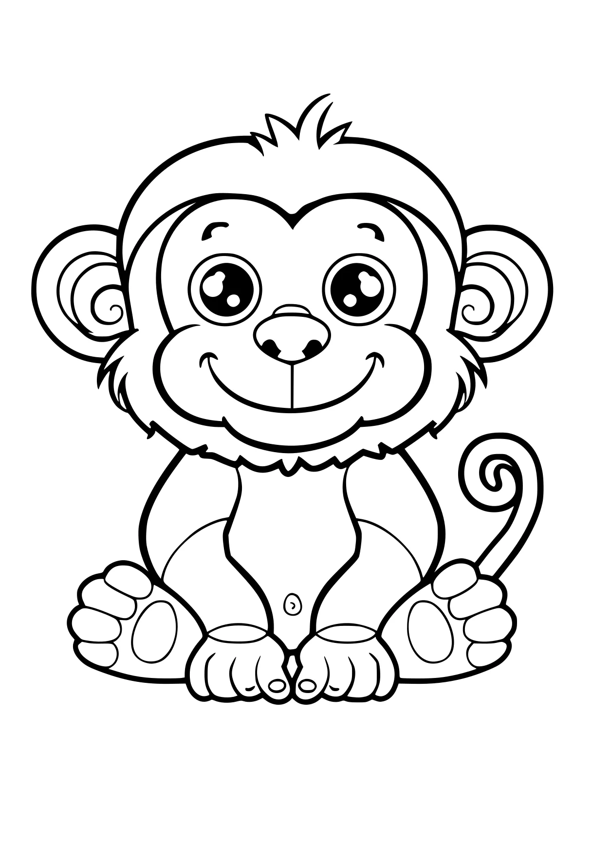 coloring pages to print monkey, gorilla, illustrator, free page downloads