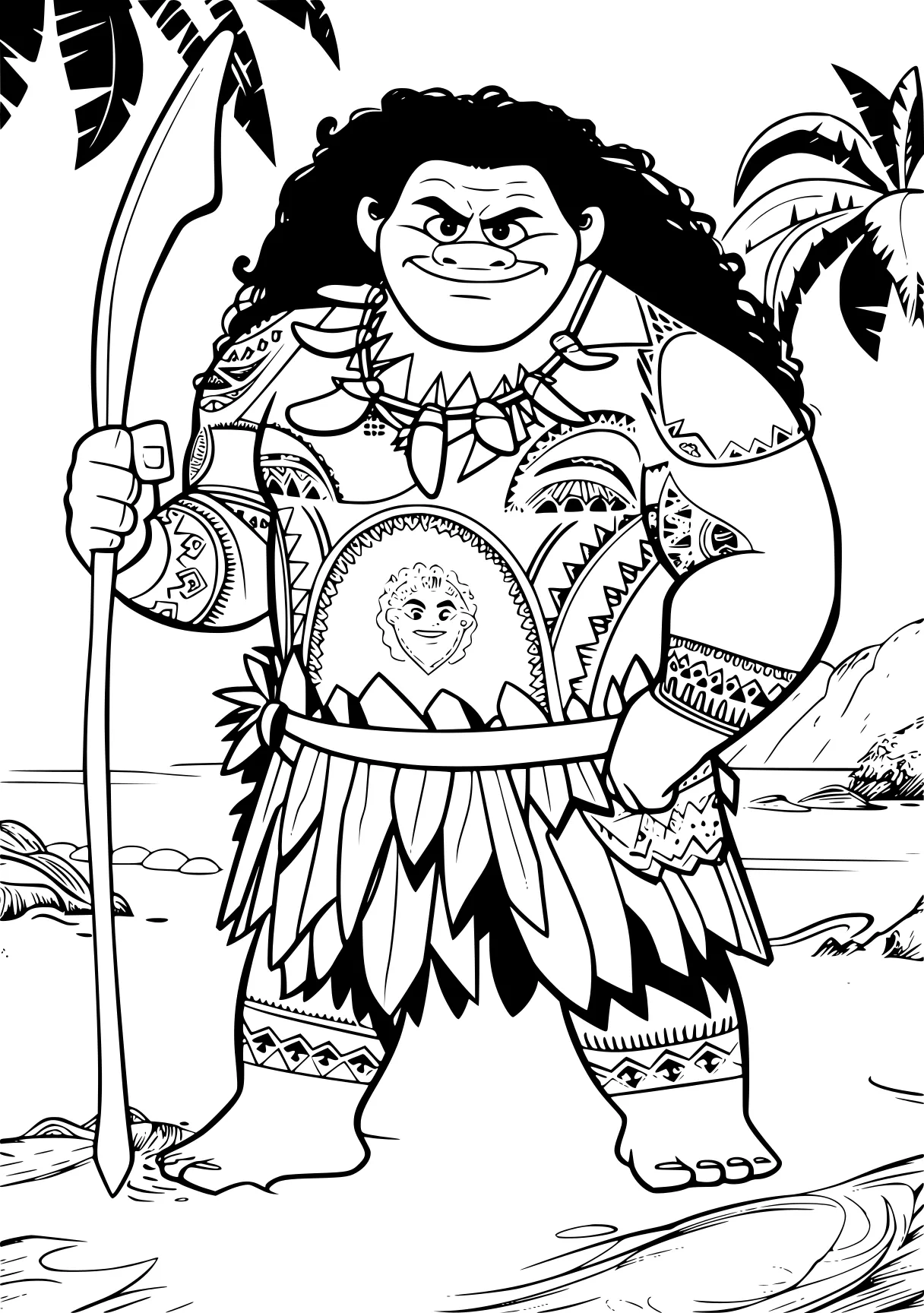 moana coloring pages moana, kaido, tanjiro, warrior, morales, free page downloads