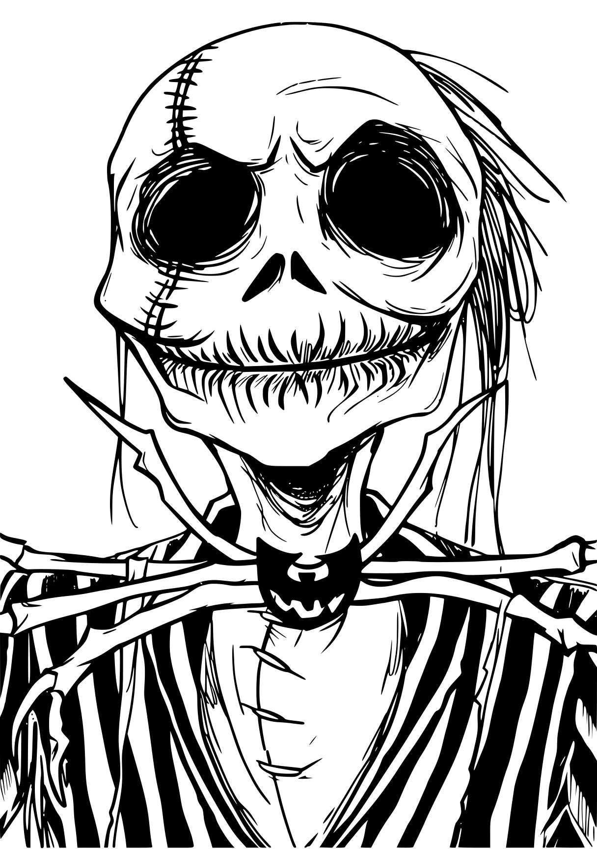 jack skellington coloring page skellington, skeleton, scarecrow, luffy, jack, free downloads