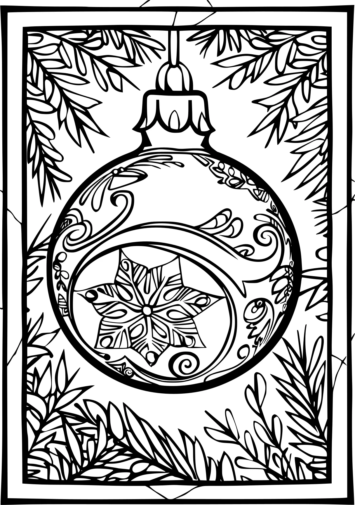 christmas coloring ornament, clock, mandalas, free page downloads