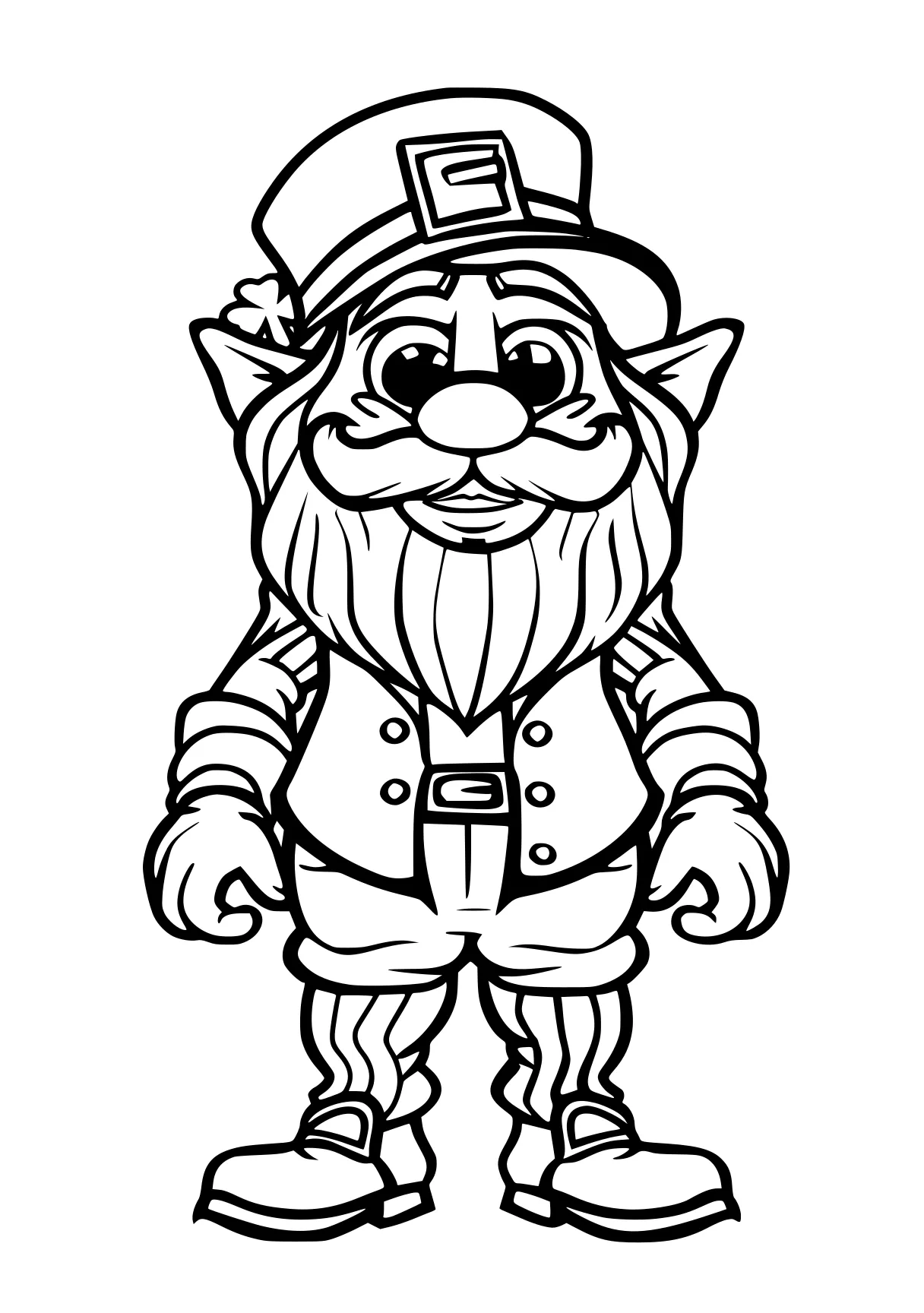 st patricks day colouring pages gnome, leprechaun, goblin, sailor, wizard, free coloring page downloads