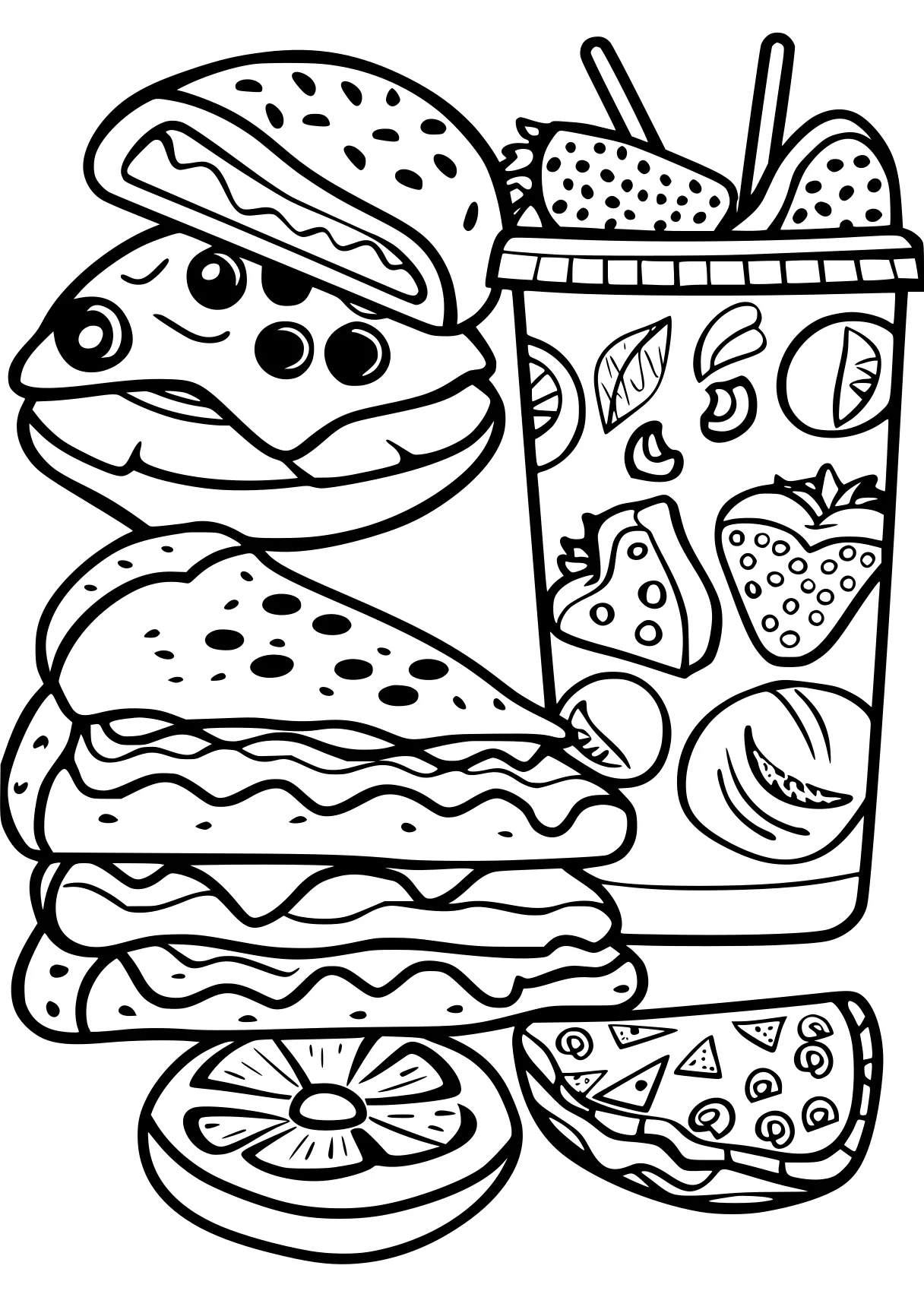 food coloring sheets burger, foods, food, free page downloads