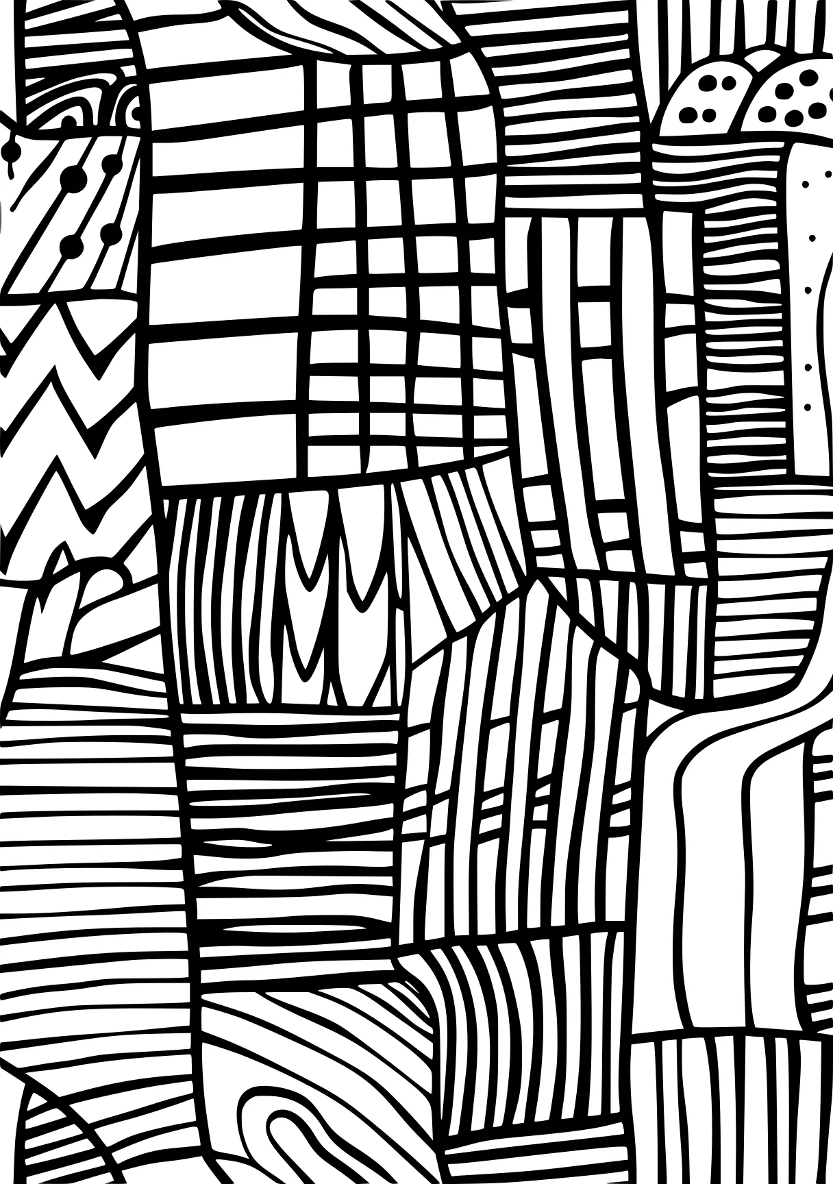 aesthetic coloring page zentangle, lines, patterns, pattern, free downloads