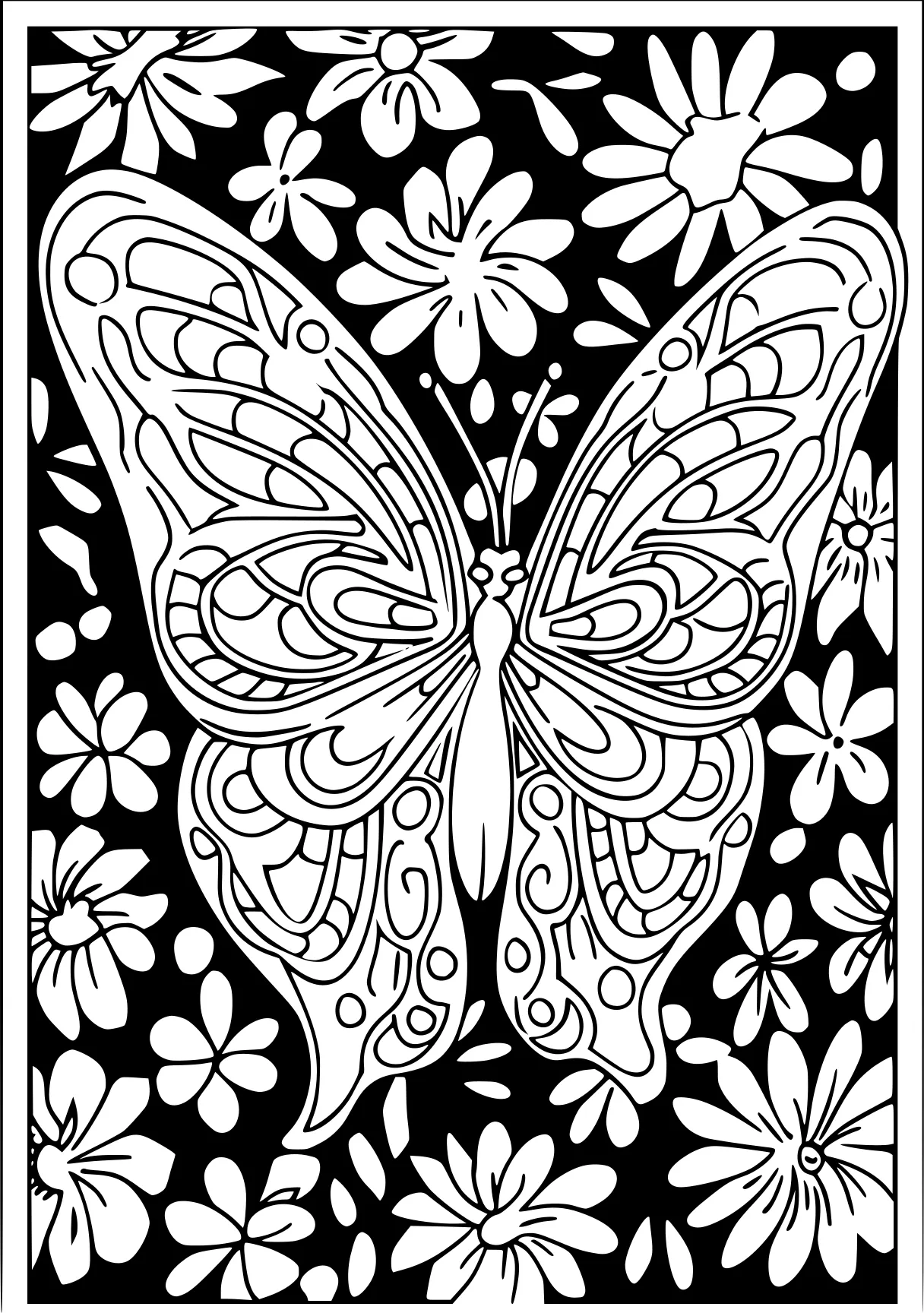 trippy coloring pages for adults butterfly, zentangle, butterflies, free page downloads