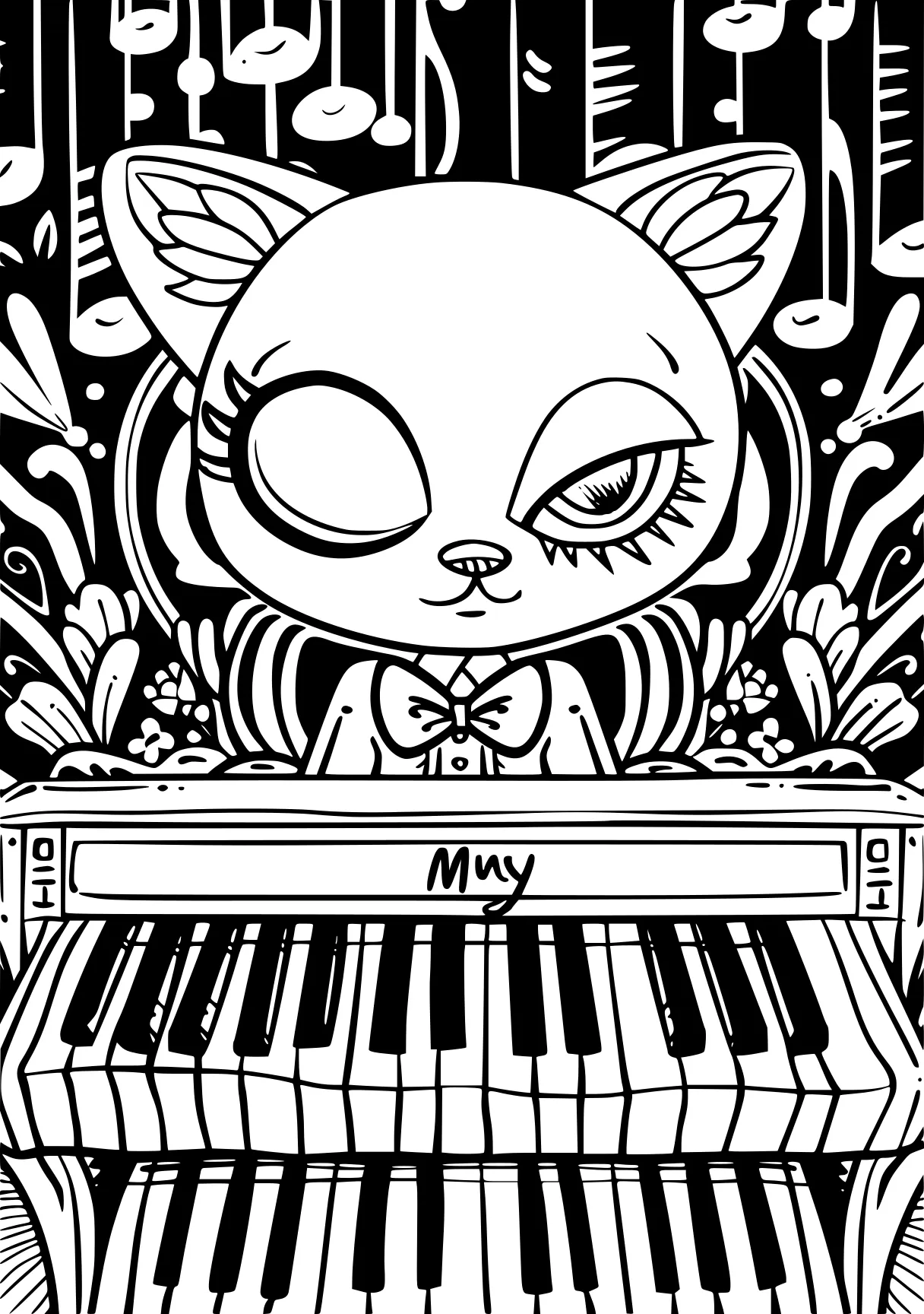 my melody coloring page piano, music, kitty, jigglypuff, mew, free downloads