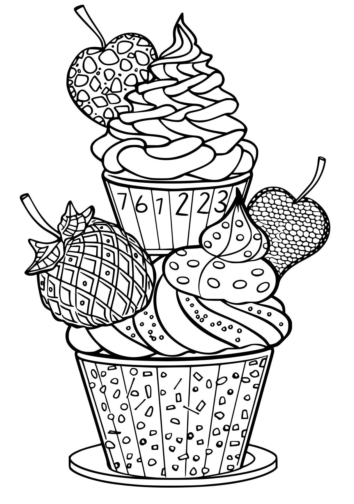 color by number sheets, zentangle, cupcake, foods, free coloring page downloads