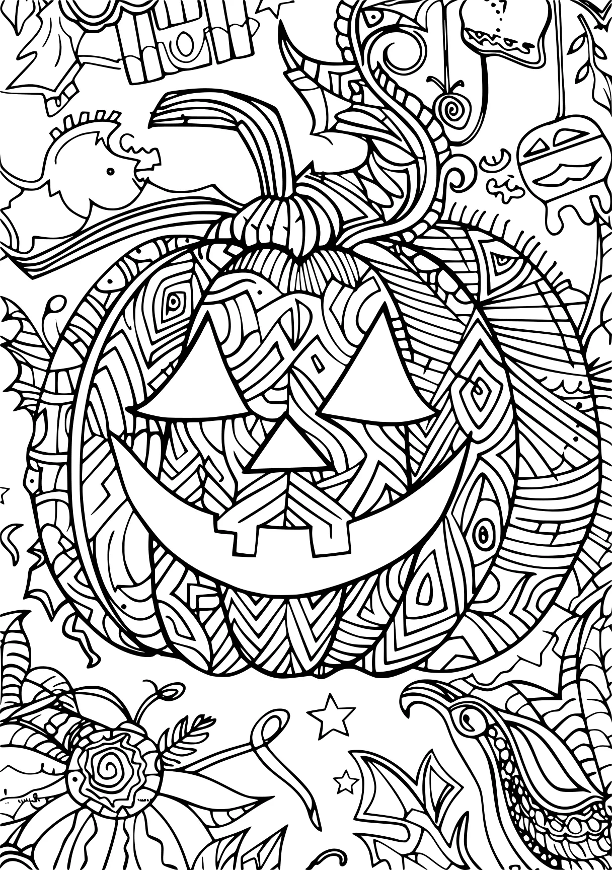 coloring pages for adults halloween, pumpkin, zentangle, october, free page downloads