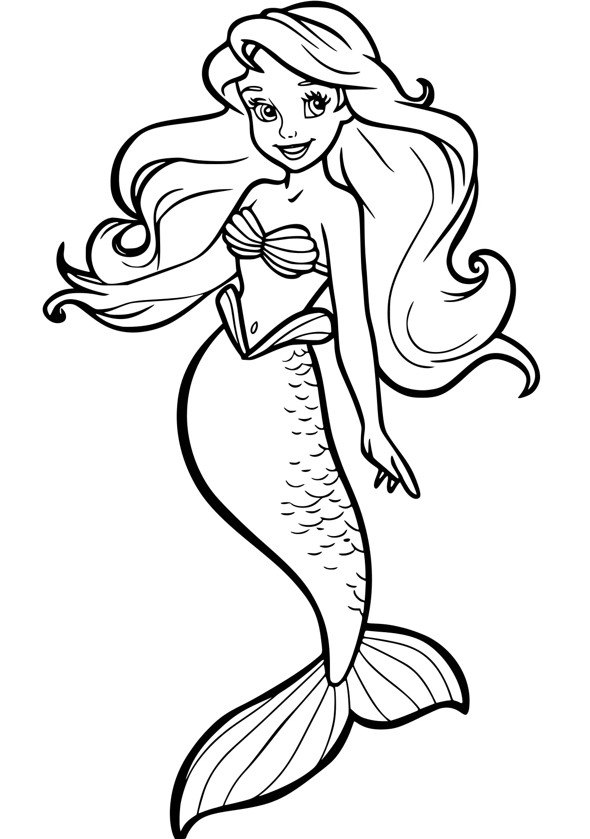 little mermaid coloring page mermaid, ariel, siren, fish, jasmine, free downloads