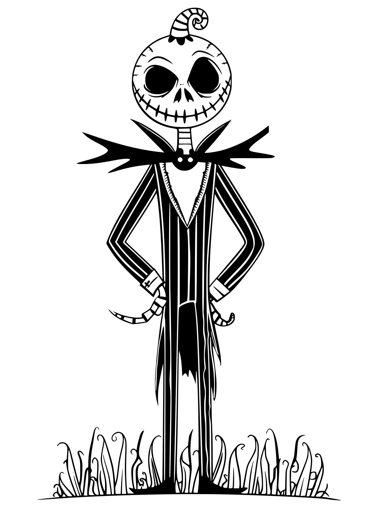 jack skellington coloring page skellington, skeleton, scarecrow, jack, muertos, free downloads