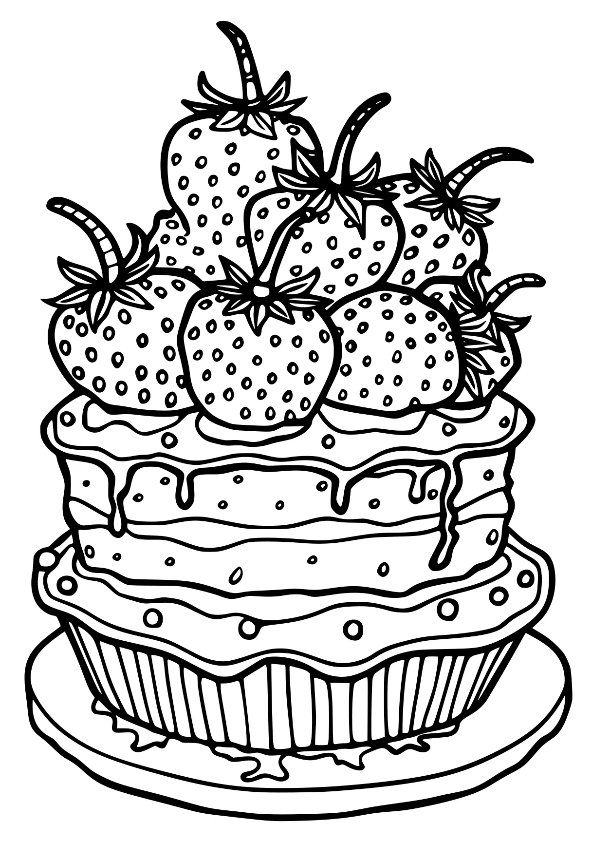 strawberry shortcake coloring page cupcake, cake, shortcake, strawberry, illustrator, free downloads